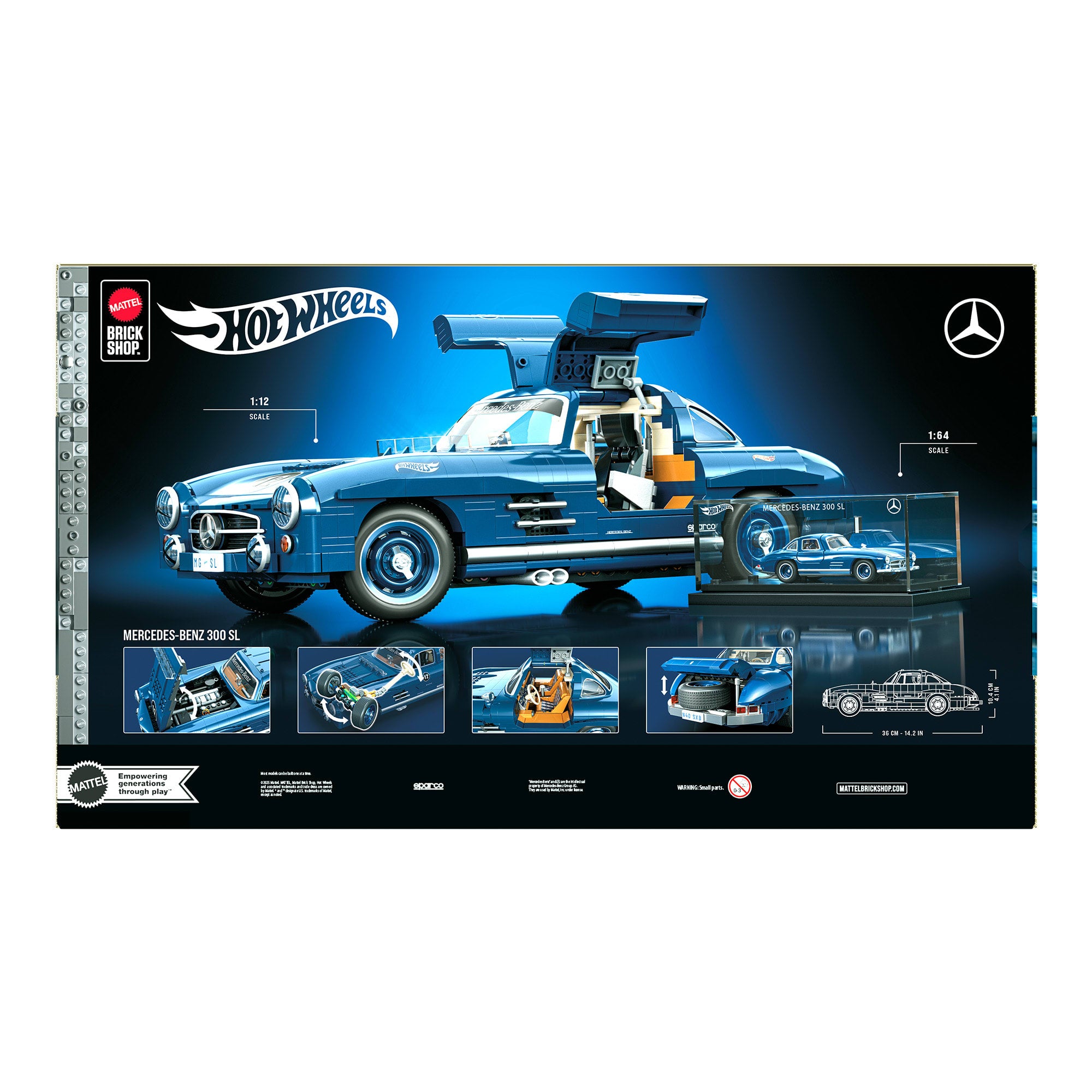 Mattel Brick Shop Hot Wheels Mercedes-Benz 300 SL Building Set - Image 10