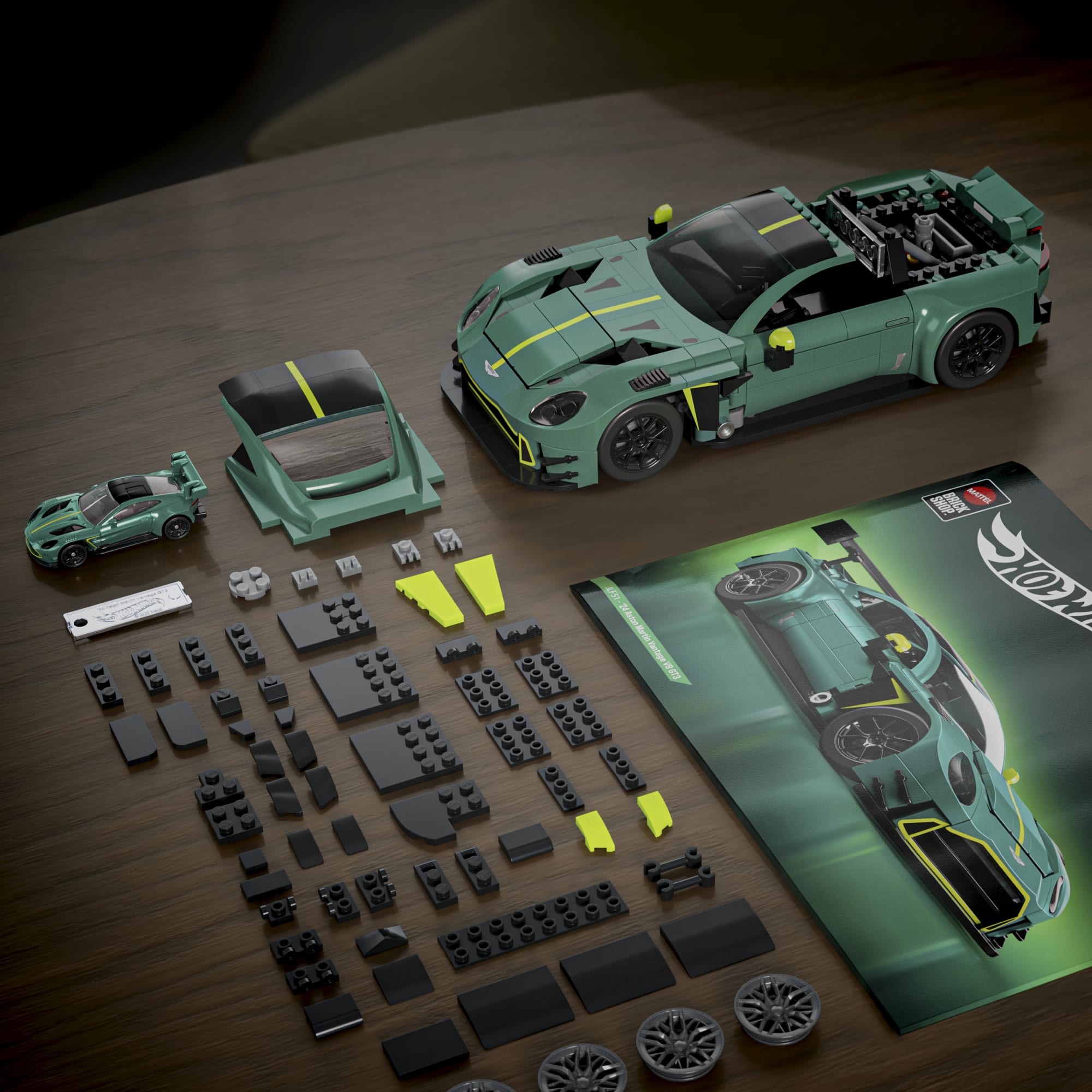 Mattel Brick Shop Hot Wheels '24 Aston Martin Vantage Gt3 Building Toy Kit (793 Pieces). For Collectors - Image 2