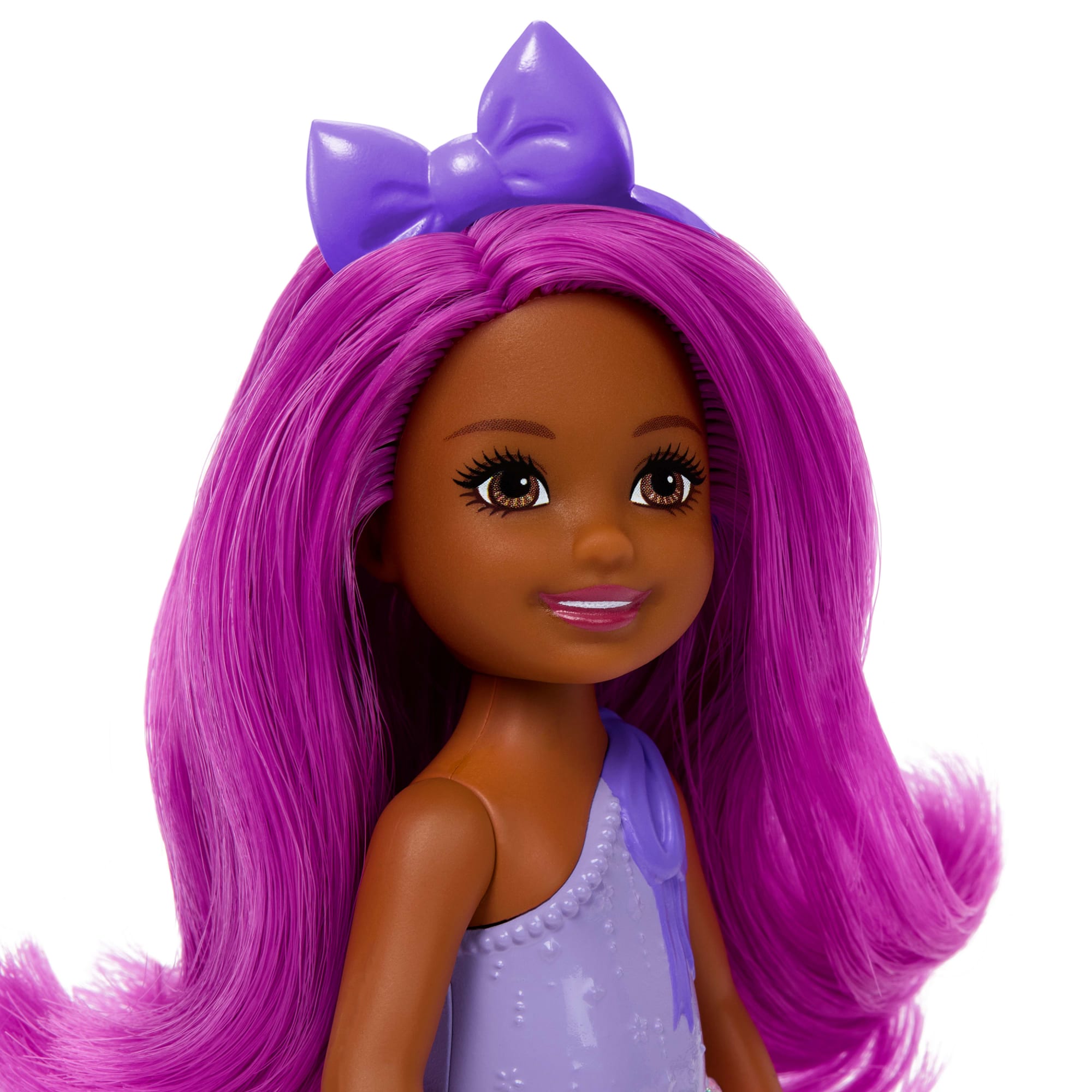 Royal Chelsea Barbie Doll With Pink Hair. Colorful Printed Skirt - Image 2