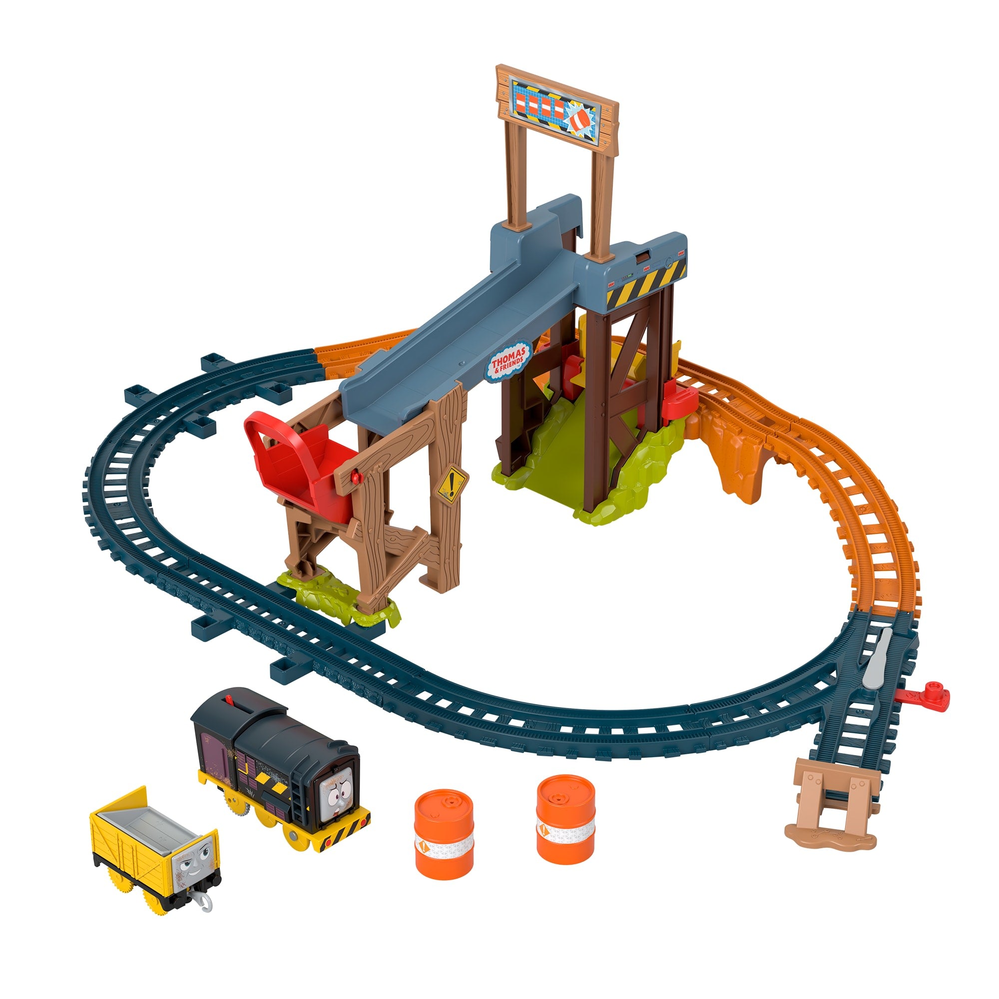 Thomas & Friends Diesel's Lift & Load Construction Set. Motorized Toy Train With Track & Cargo