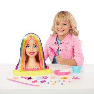 Barbie Deluxe Styling Head. Barbie Totally Hair. Blonde Rainbow Hair