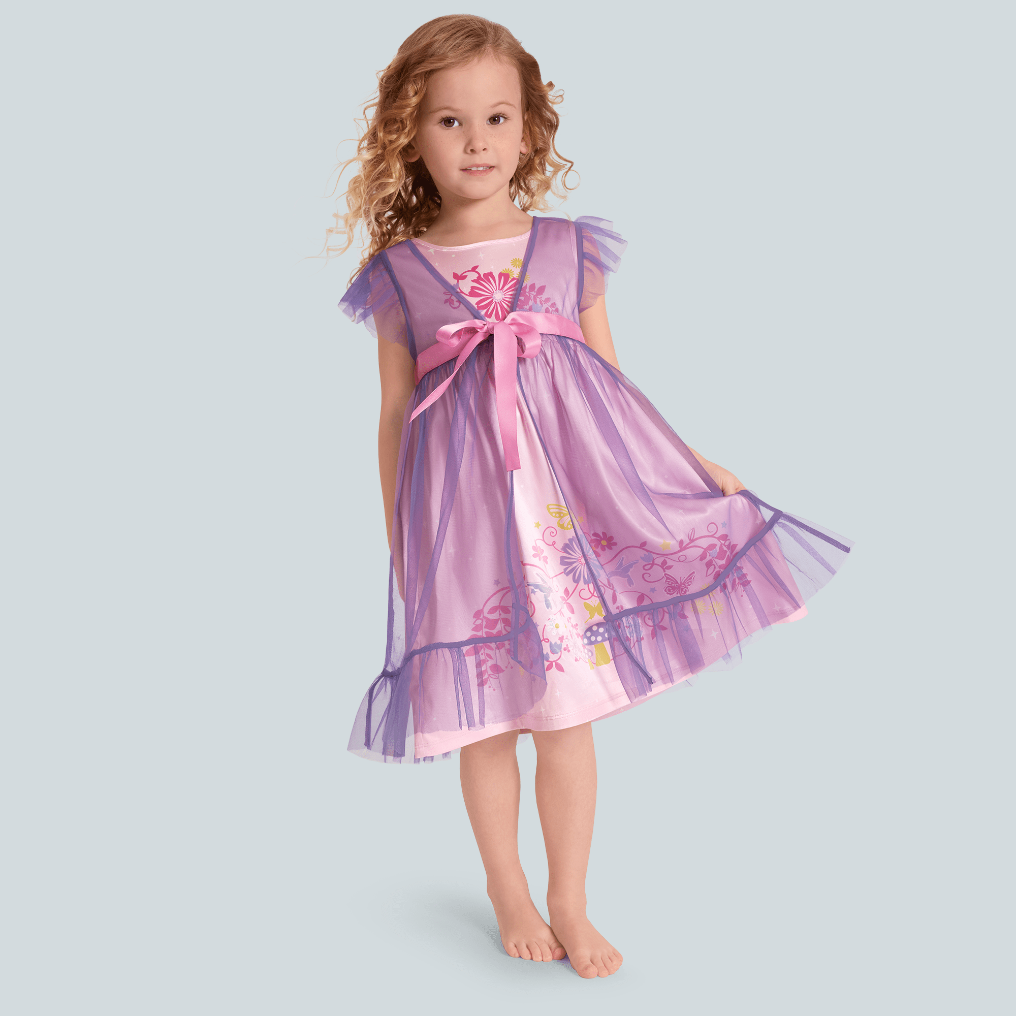 Royal Ruffles Nightie and Robe for Little Girls & WellieWishers™ Dolls - Image 3