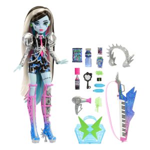 Monster High Doll. Amped Up Frankie Stein Rockstar With Instrument And Accessories