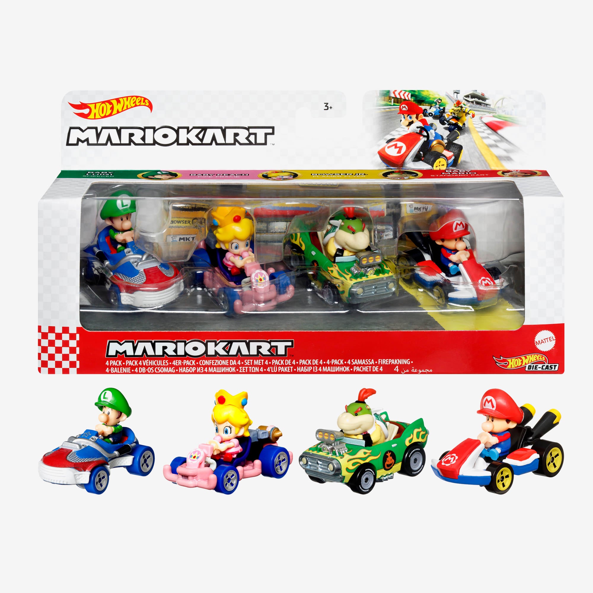 HOT WHEELS MARIOKART. 4 Pack with 1 Exclusive Kart - Image 2