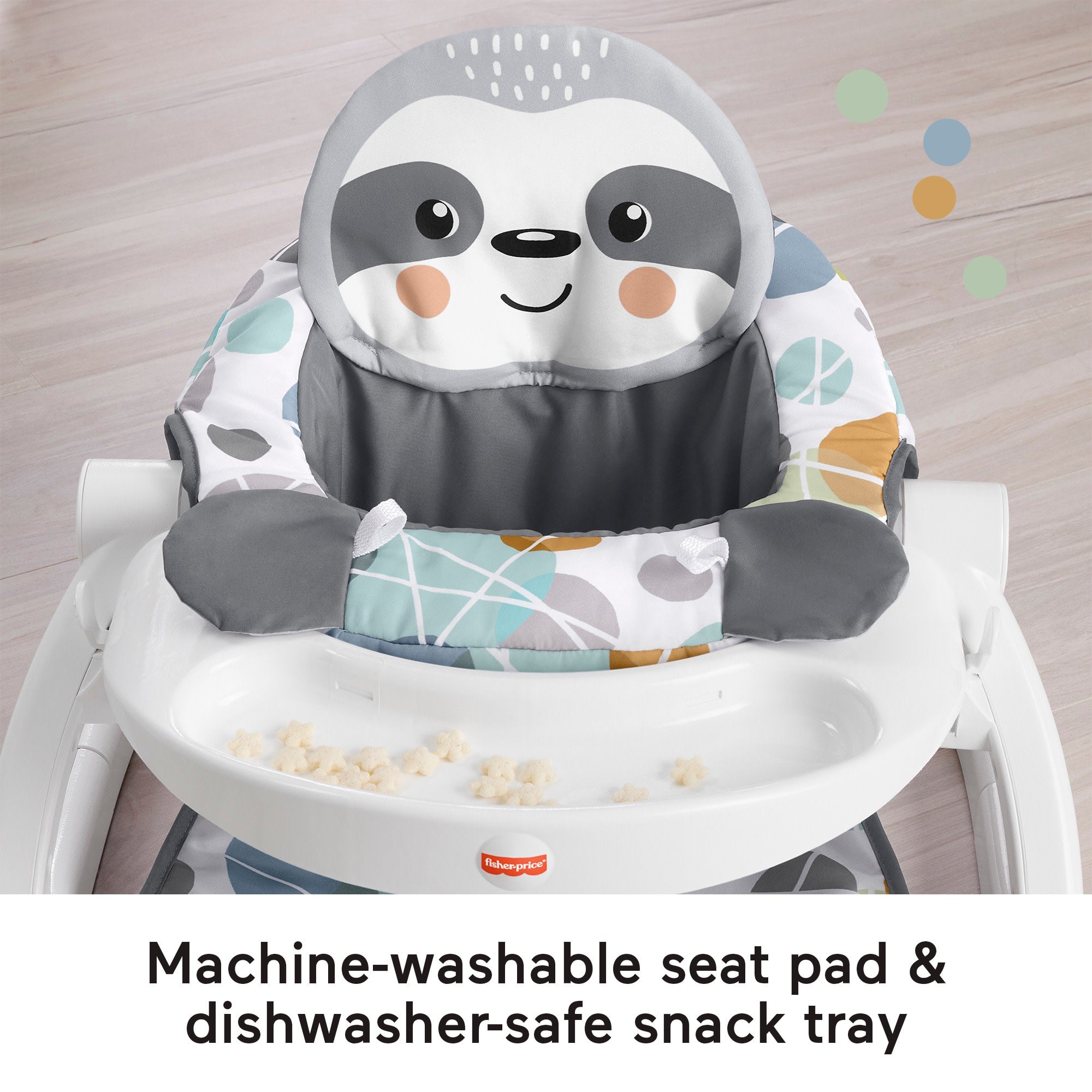 Fisher-Price Sit-Me-Up Floor Seat With Tray. Portable Baby Chair With Toys. Cute Sloth - Image 3