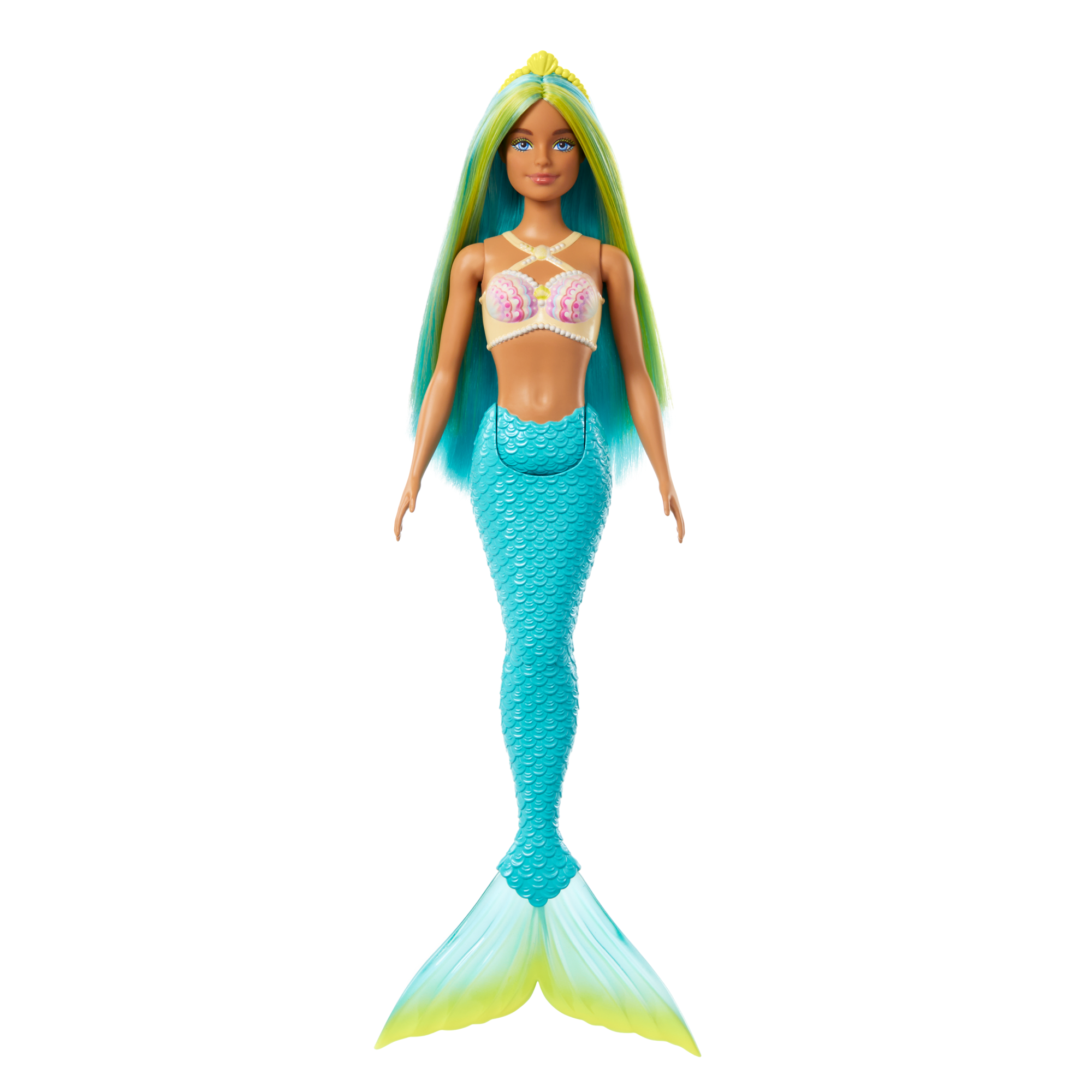 Barbie Fantasía Muñeca Sirena Cabello Verde y Azul - Image 5
