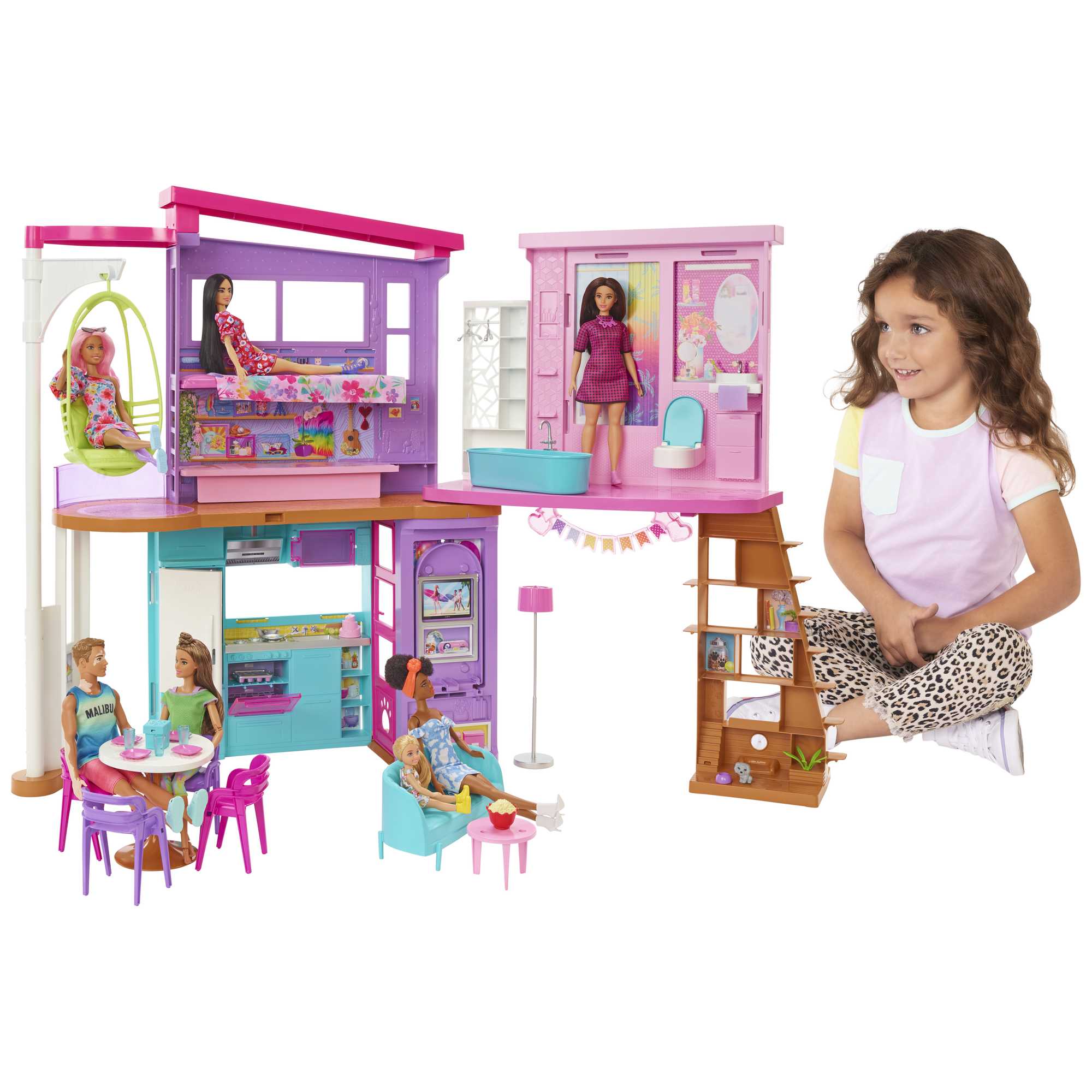 Barbie® Coffret de Jeu Maison de Vacances 30+ Éléments. 3+ Ans - Image 2