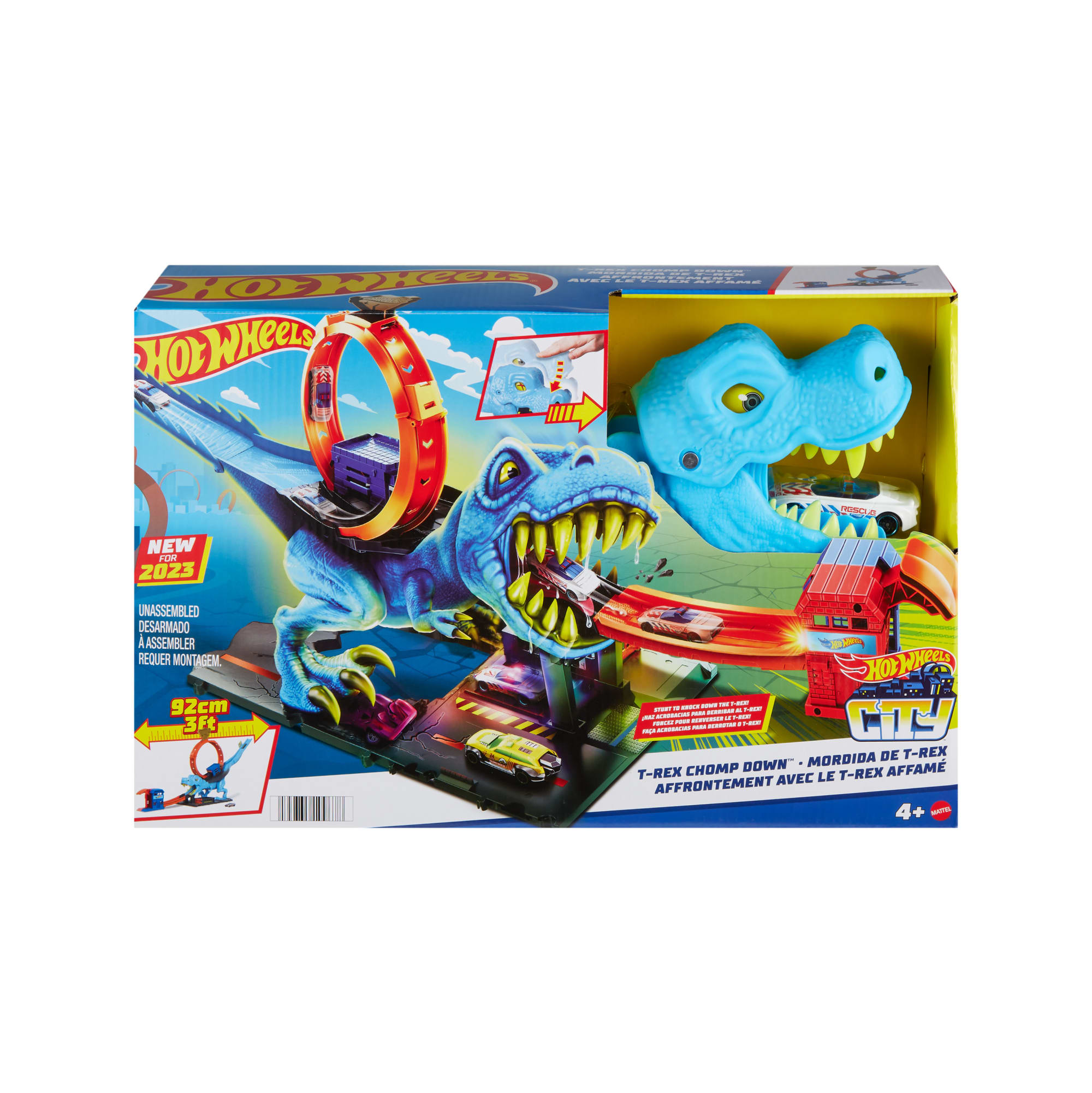 Hot Wheels City Track Set With 1 Toy Car. T-Rex Loop And Stunt Playset - Image 6