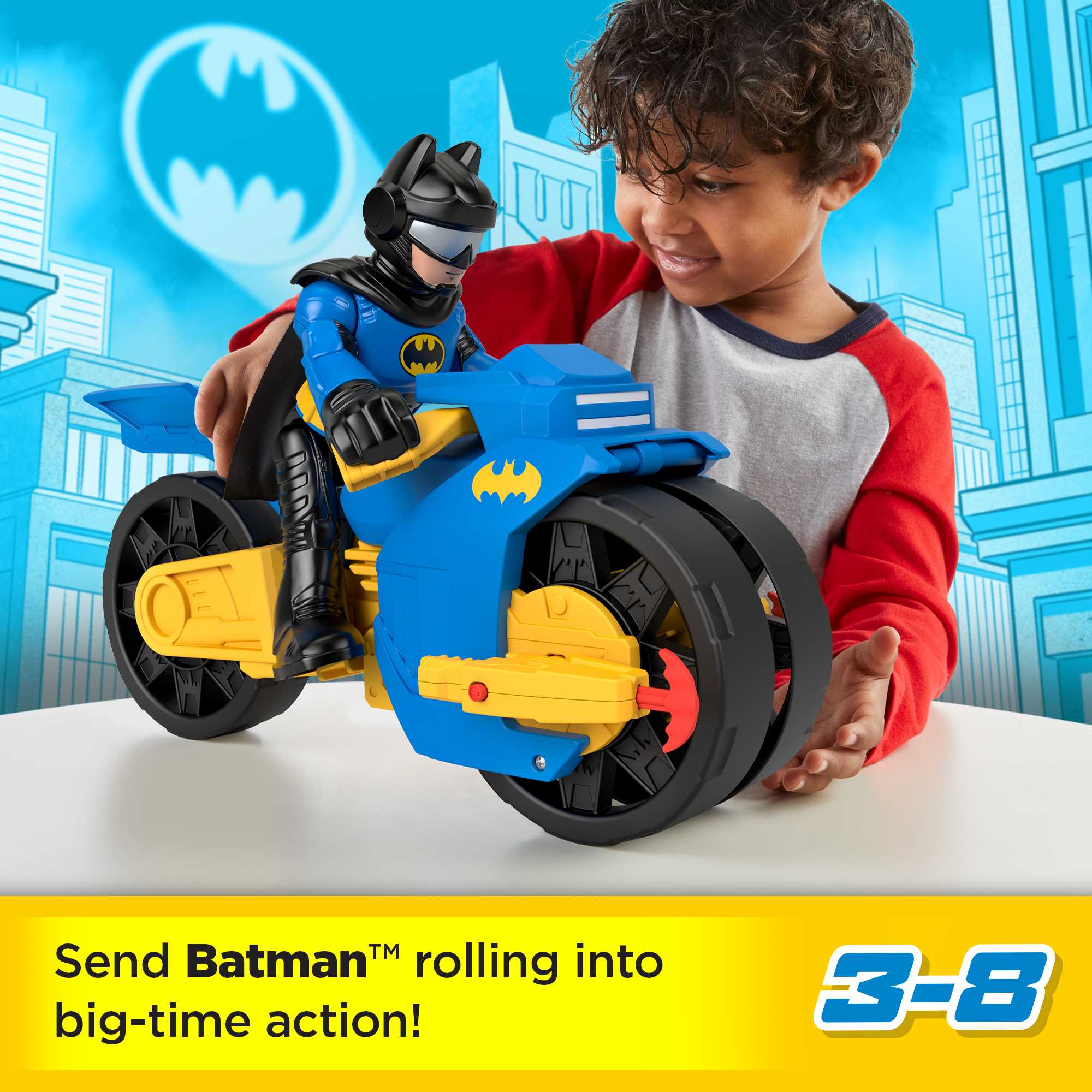 Imaginext DC Super Friends Batman Toys. XL Batcycle And Batman Figure. 10-Inches - Image 2