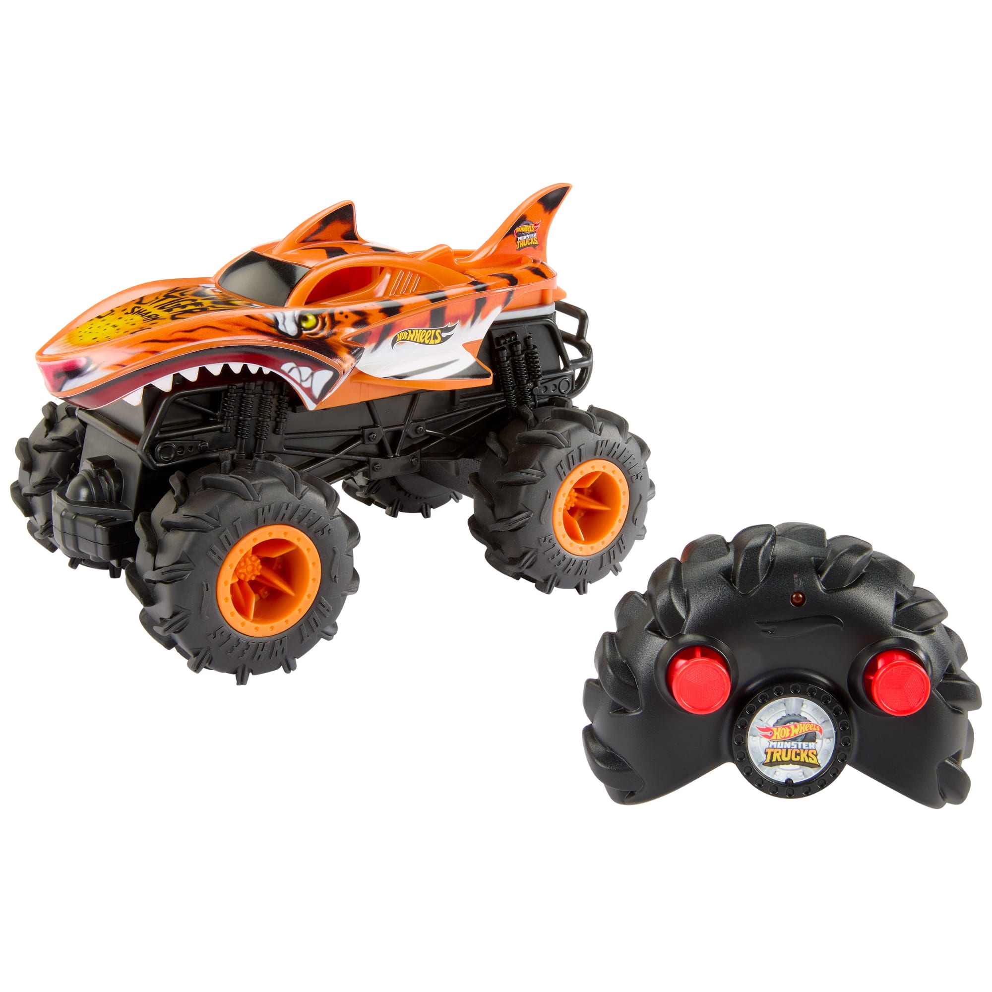 Hot Wheels RC Monster Trucks HW Tiger Shark RC in 1:24 Scale. Remote-Control Toy Truck