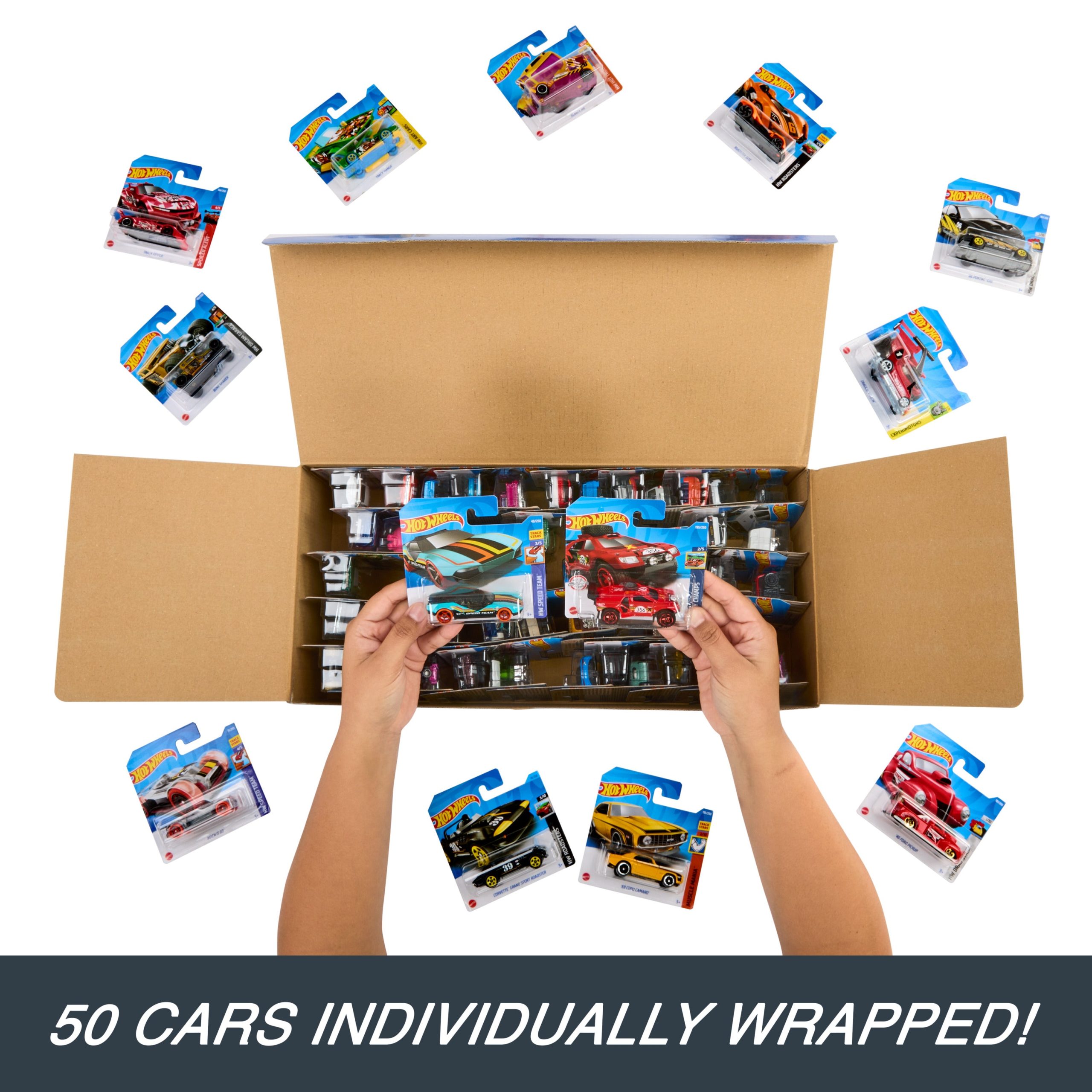 Hot Wheels 1:64 Scale Toy Cars & Trucks. 50-Pack - Image 3