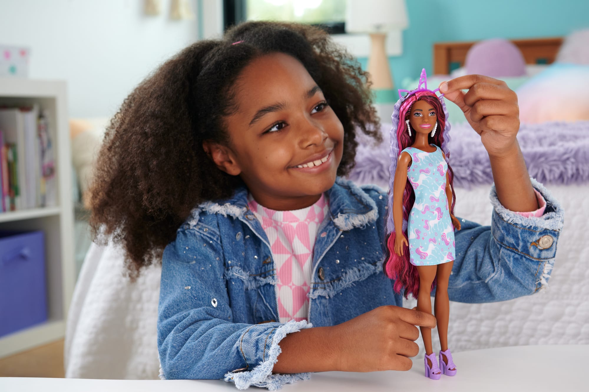 Barbie Fun & Fancy Hair Doll With Extra-Long Colorful Black Hair And Styling Accessories - Image 2