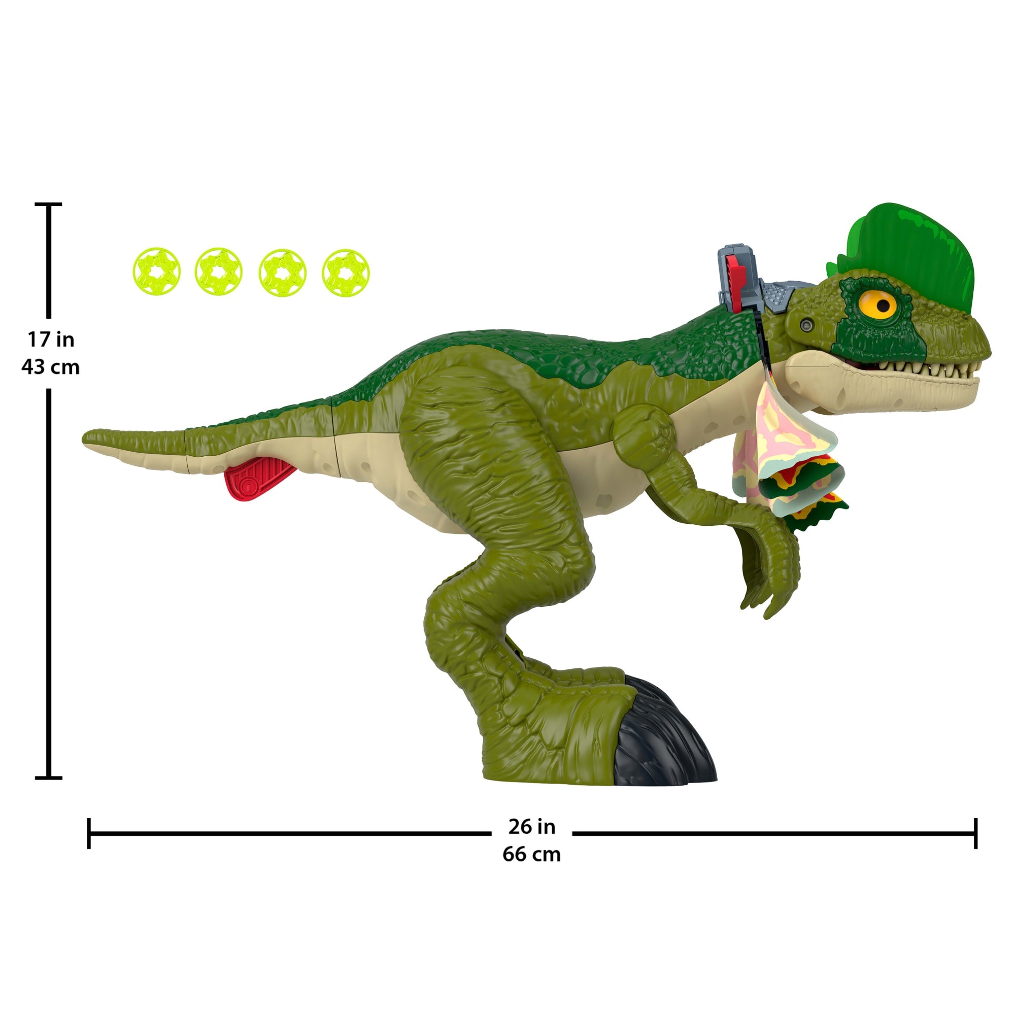 Imaginext Jurassic World Thrash Attack Dilophosaurus Dinosaur Toy With Lights & Sounds For Kids - Image 5