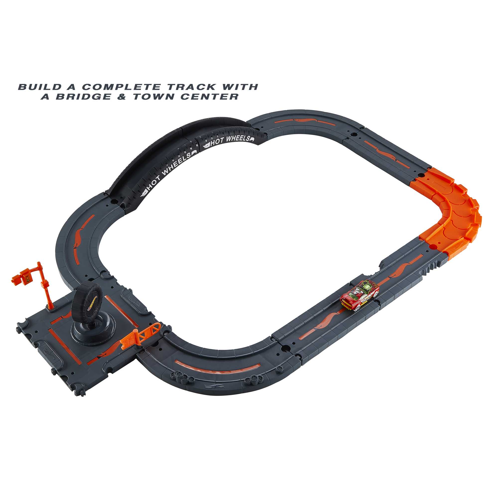 Hot Wheels City Track Pack. 10-Piece Set. With 1 Car. Gift For Kids 4 Years & Older - Image 3