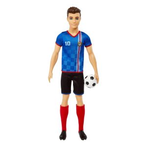 Ken Soccer Doll. Cropped Hair. #10 Uniform. Soccer Ball. Cleats.  Socks. 3 & Up