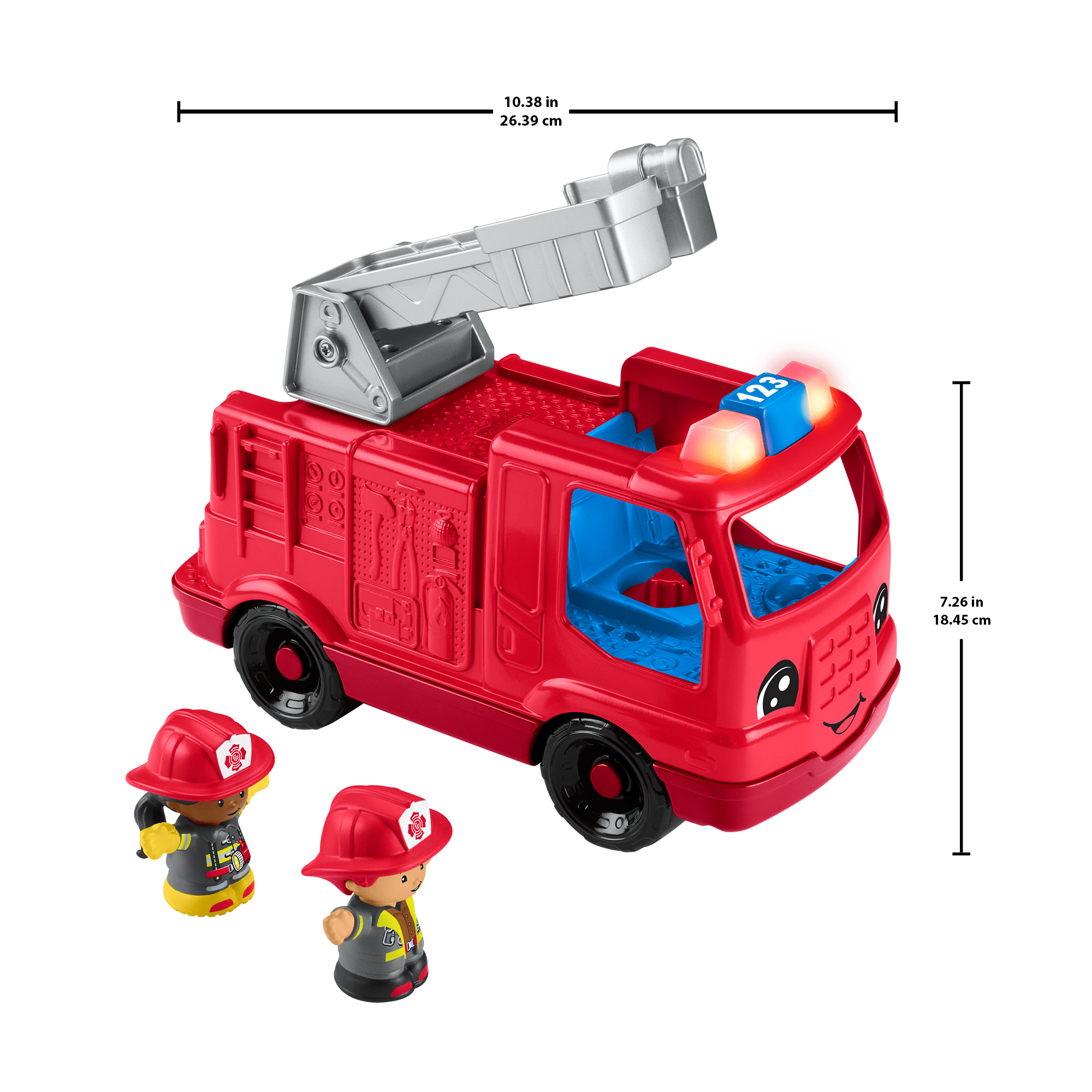 Fisher-Price Little People Fire Truck Musical Toddler Toy With Lights Sounds & 2 Figures - Image 6