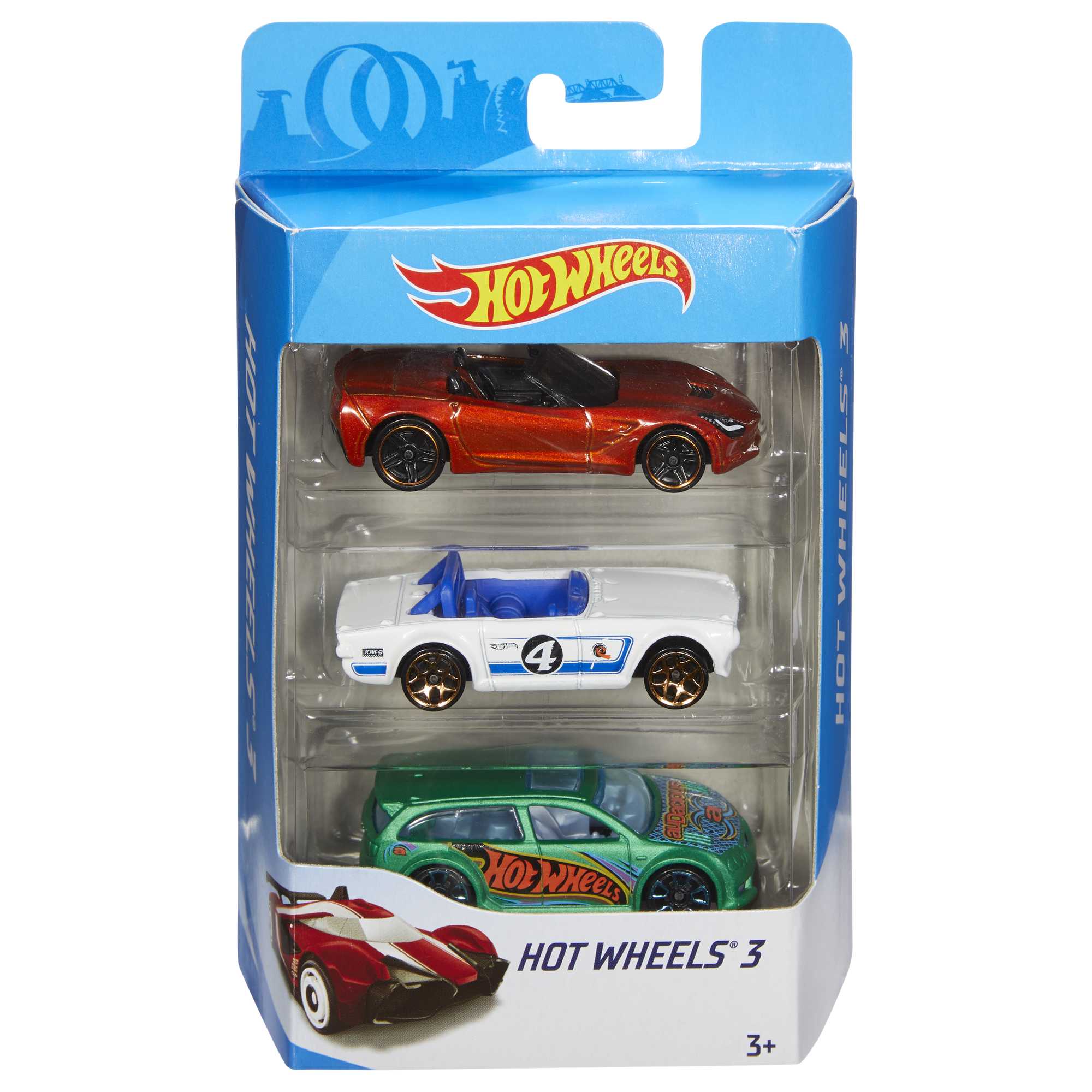 Hot Wheels 1:64 Scale Toy Cars & Trucks. 3-Pack - Image 6
