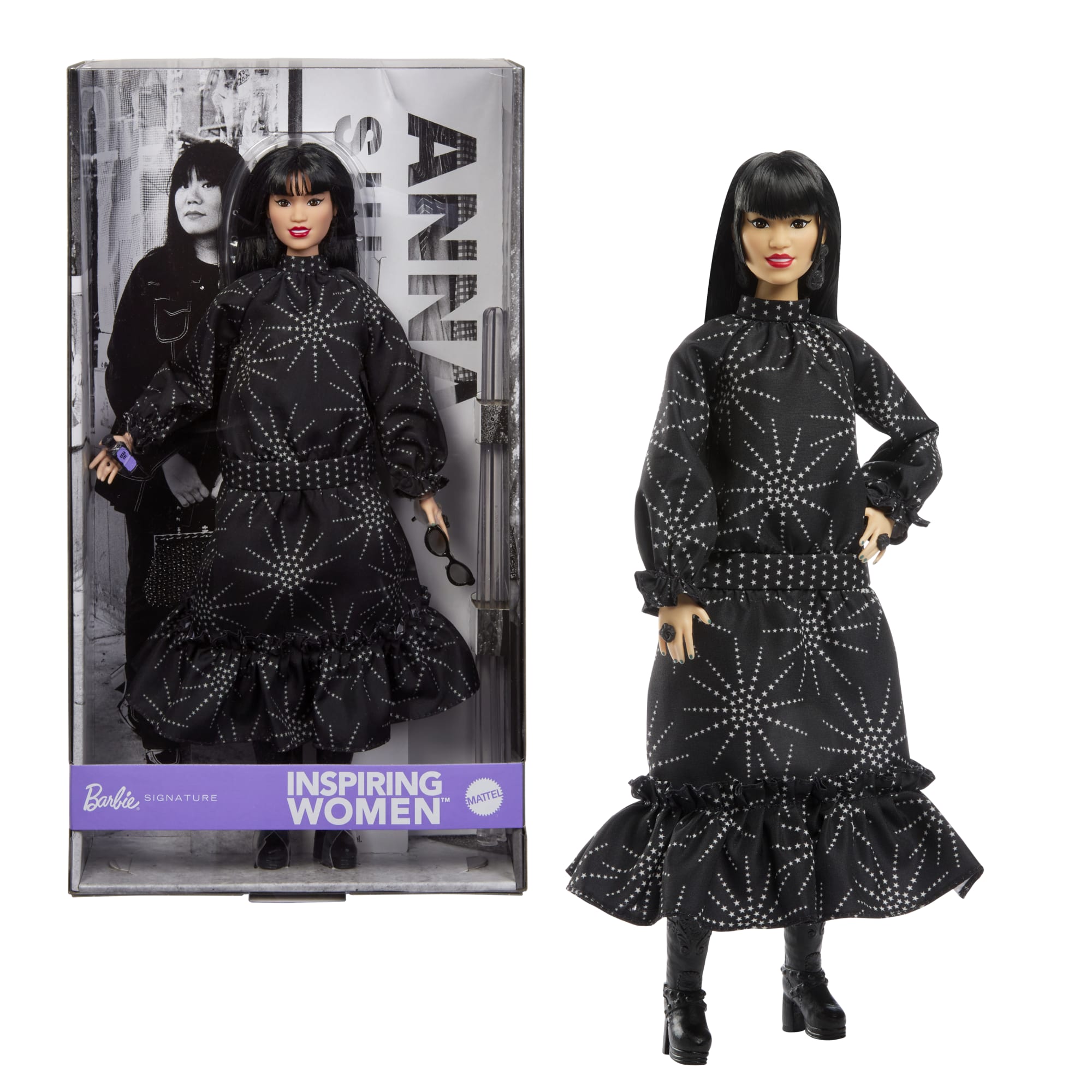 Barbie – Femmes Inspirantes – Poupée et Acc. – Anna Sui. Robe Noire