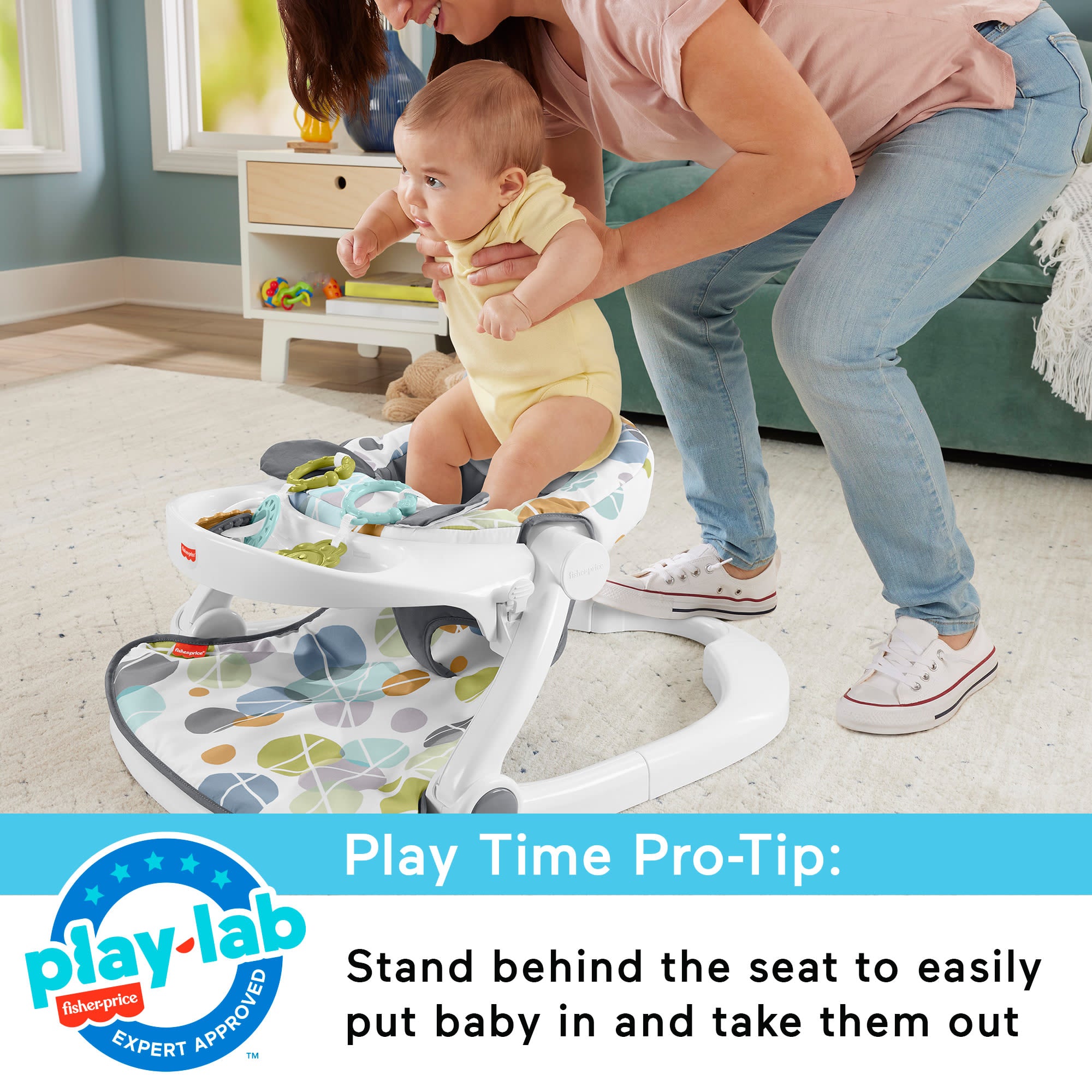 Fisher-Price Sit-Me-Up Floor Seat With Tray. Portable Baby Chair With Toys. Cute Sloth - Image 5