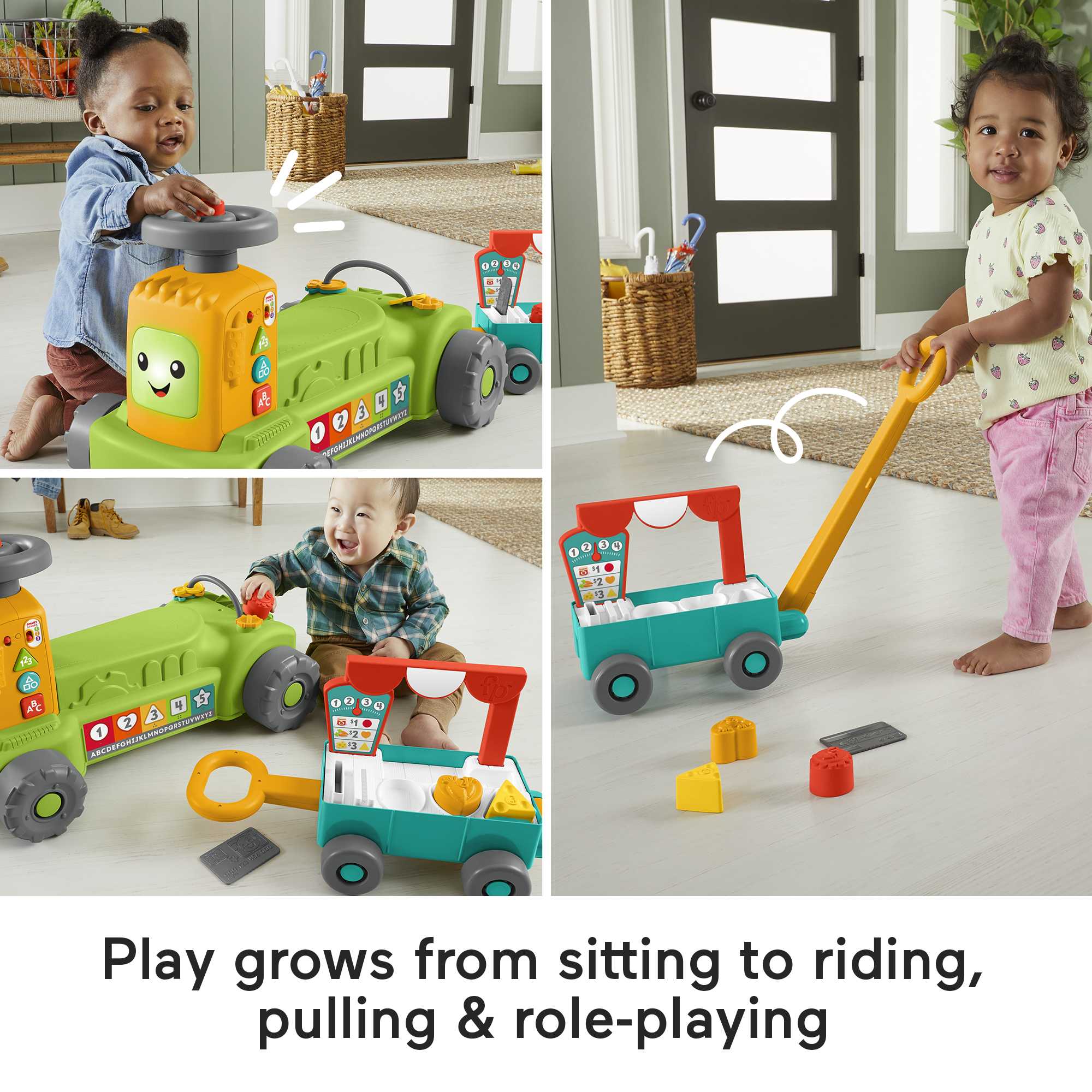Fisher-Price Laugh & Learn 4-In-1 Farm To Market Tractor Ride-On Learning Toy. Multilanguage Version - Image 3