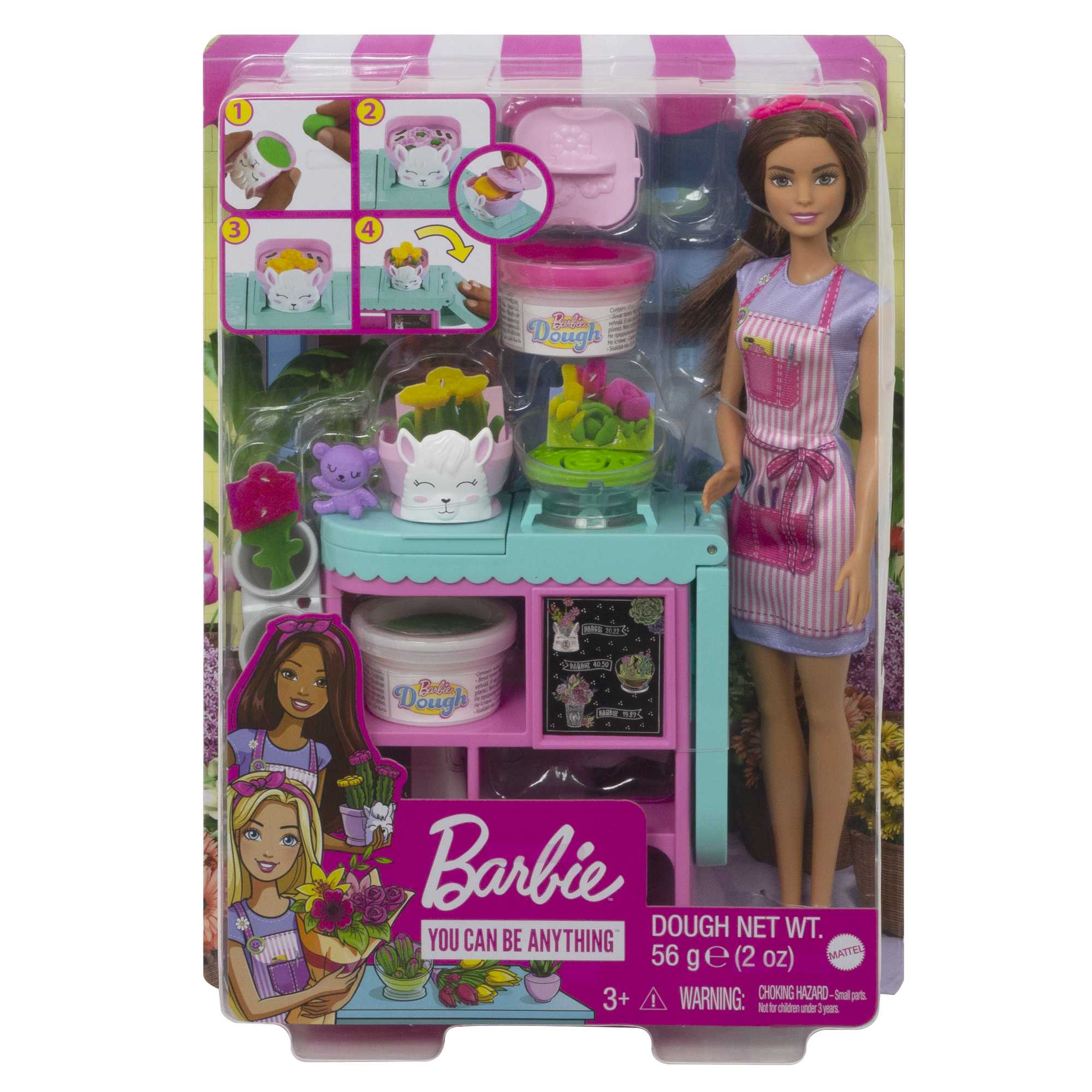 Barbie Florist Playset With Brunette Barbie Doll. Dough. Vases & More. Ages 3 & Up - Image 6