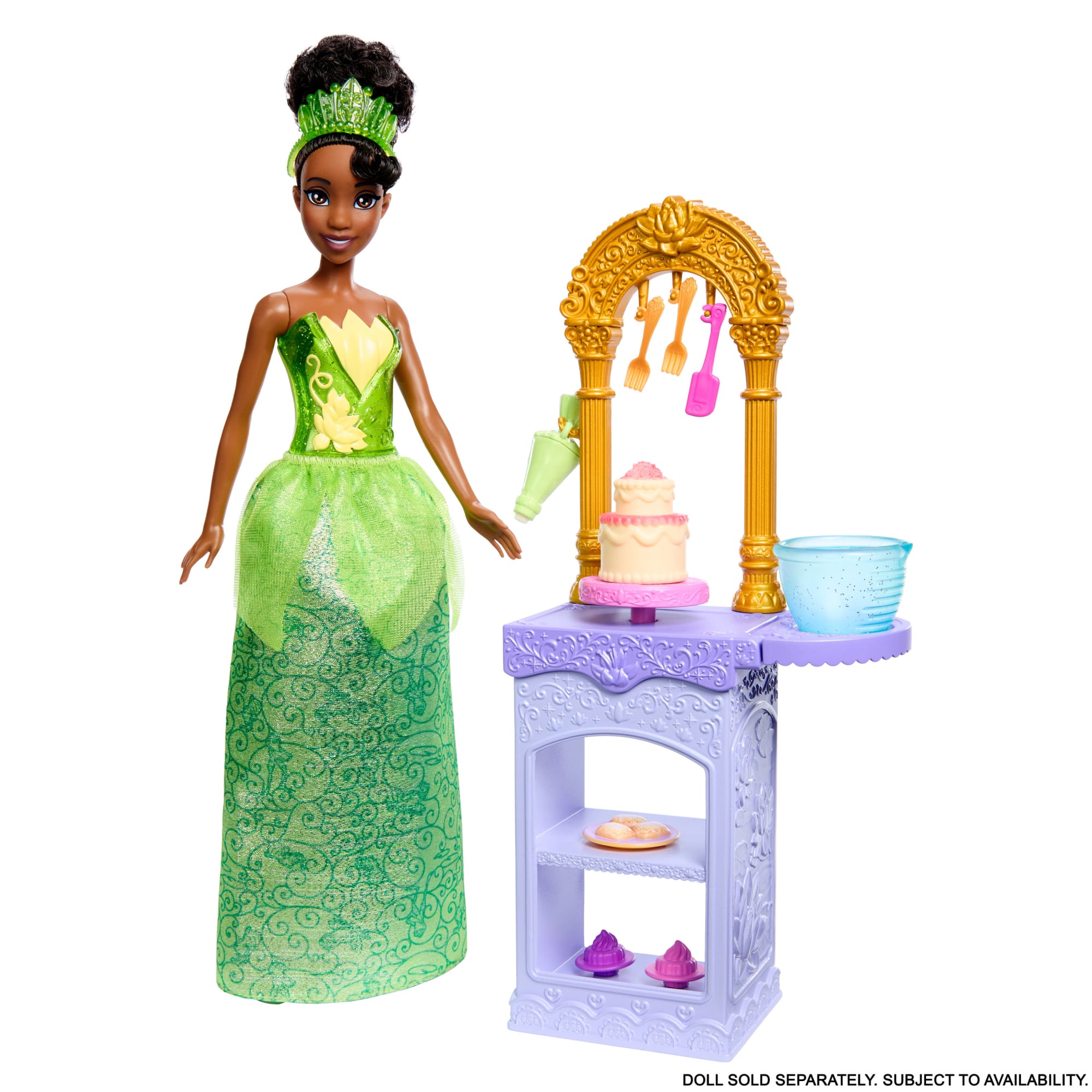 Disney Princess Enchanted Stories Tiana Pastry Set W/ Color Change Cake & 10 Accessories From Movie - Image 4