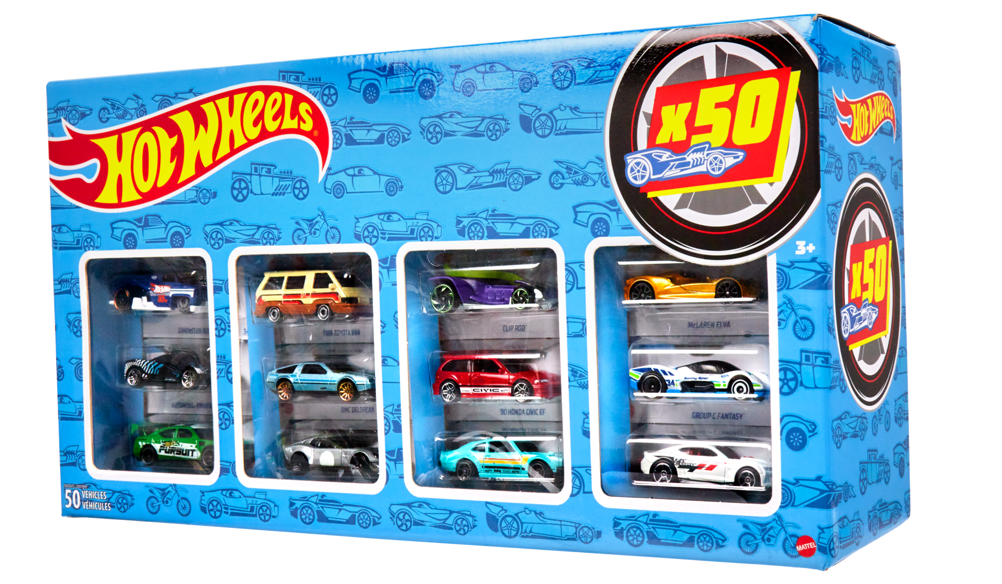Hot Wheels Cars. Set Of 50 Toy Cars. Trucks & Aircraft in 1:64 Scale