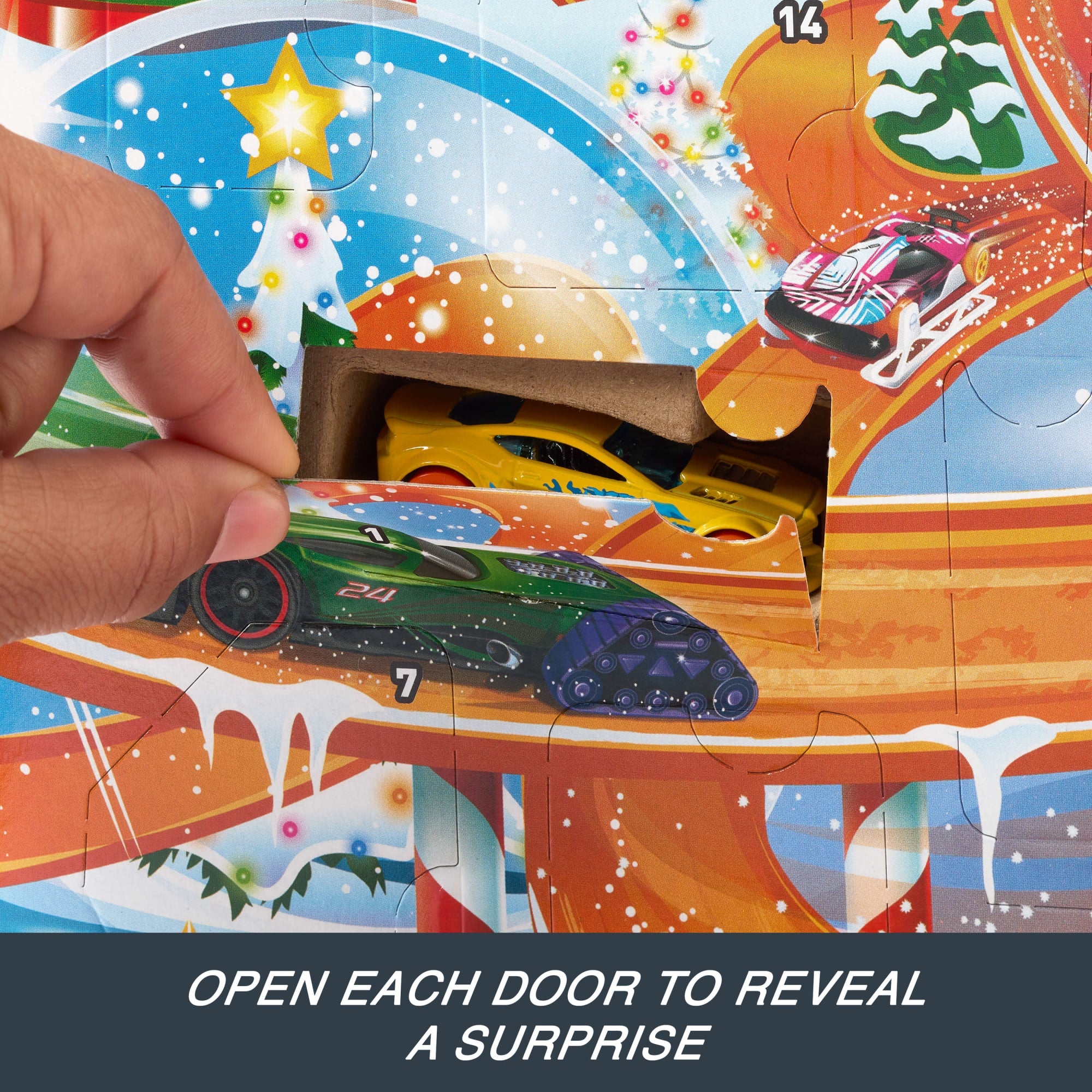 Hot Wheels Advent Calendar 2024. 8 Hot Wheels Toy Cars And 16 Accessories (24 Total Components) - Image 3