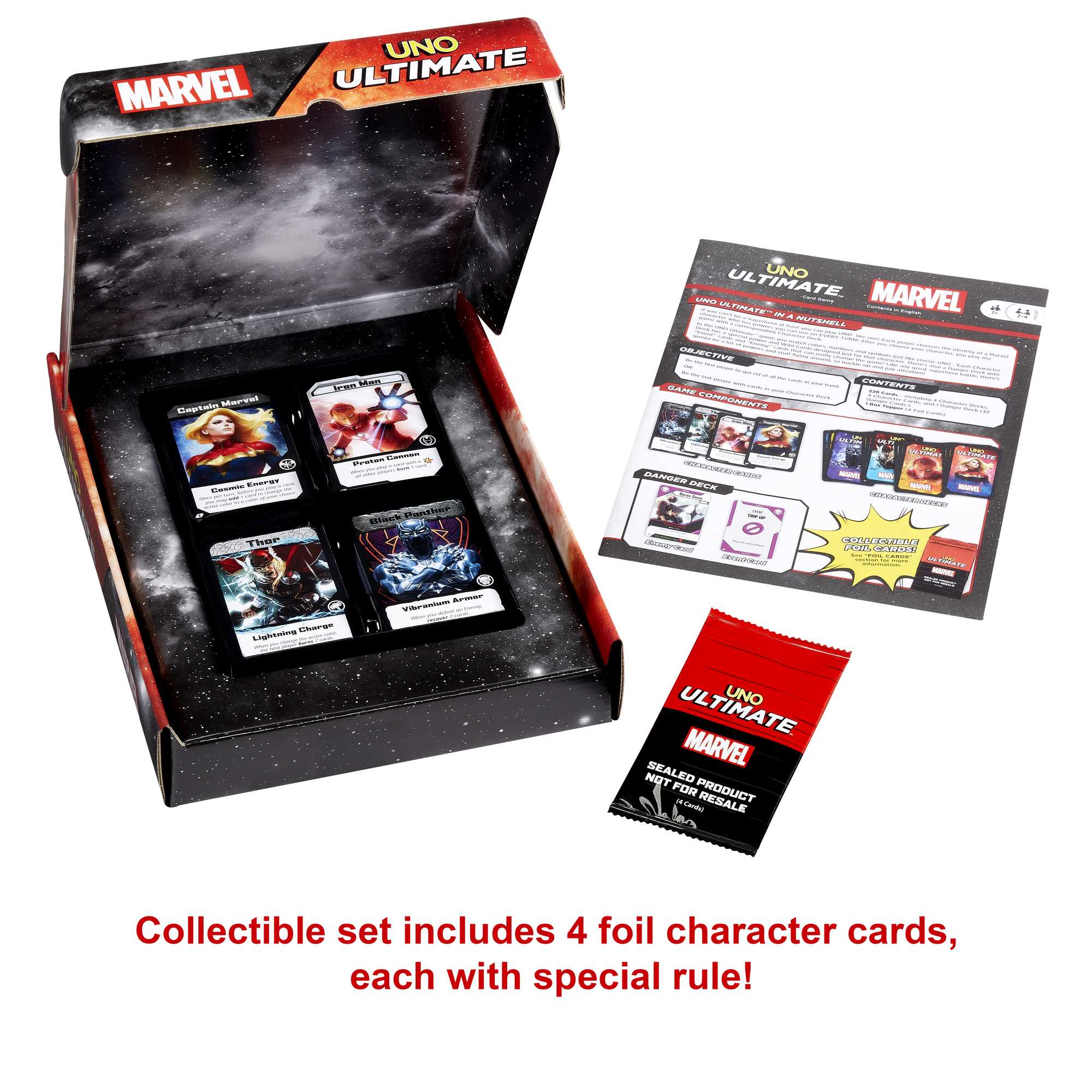 UNO Ultimate Marvel Card Game With 4 Collectible Foil Cards - Image 6