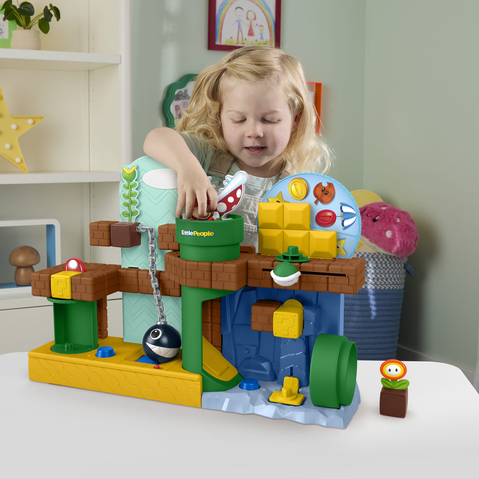Fisher-Price Little People My Mario Adventure Playset. Musical Toddler Toy With 2 Figures - Image 2