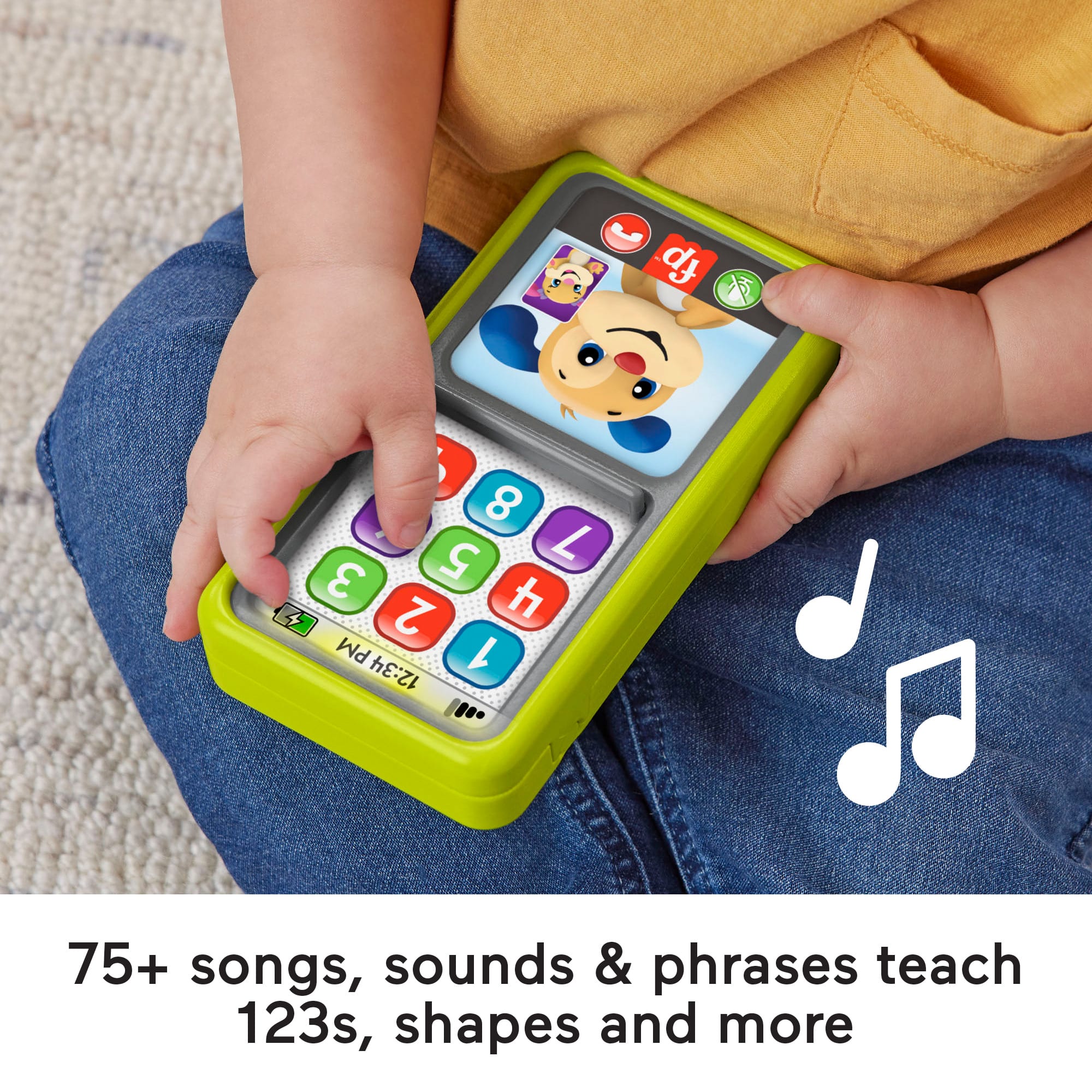 Fisher-Price Laugh & Learn 2-In-1 Slide To Learn Smartphone Musical Toy For Baby & Toddler - Image 3