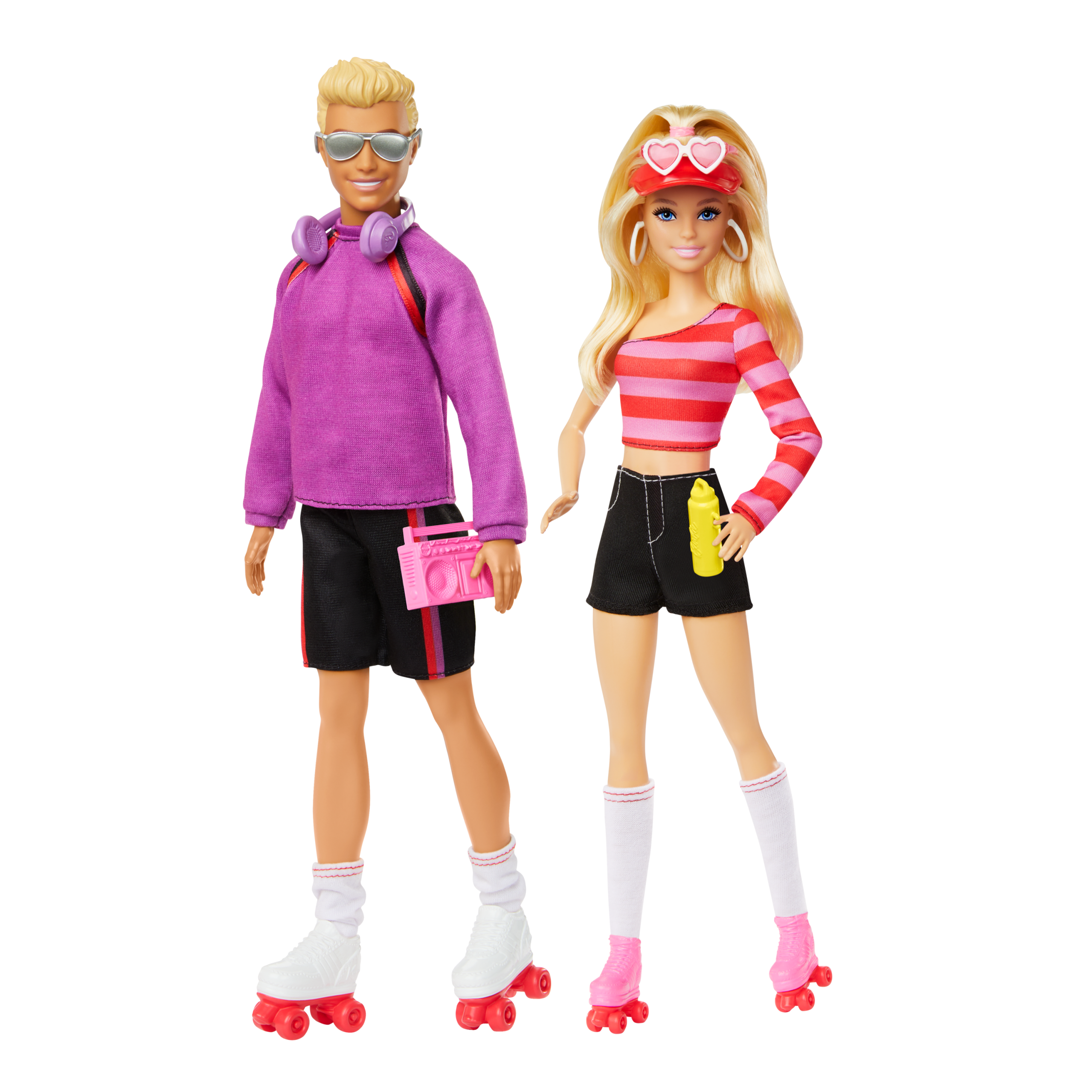 Barbie Fashionistas 2 Doll & 6 Accessories Set. Roller-Skating Theme. 65th Anniversary
