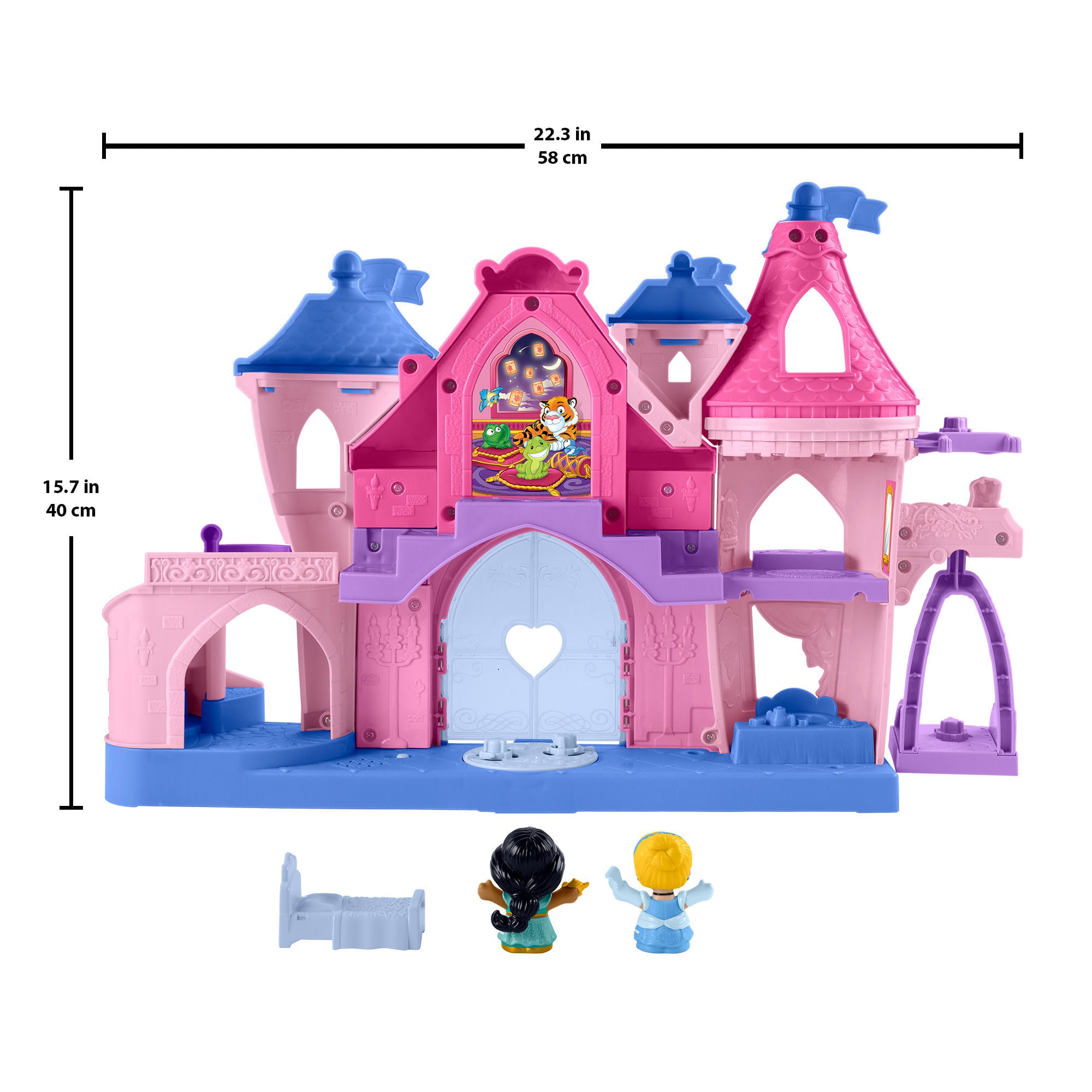 Disney Princess Magical Lights & Dancing Castle Little People Toddler Playset. 2 Figures - Image 6