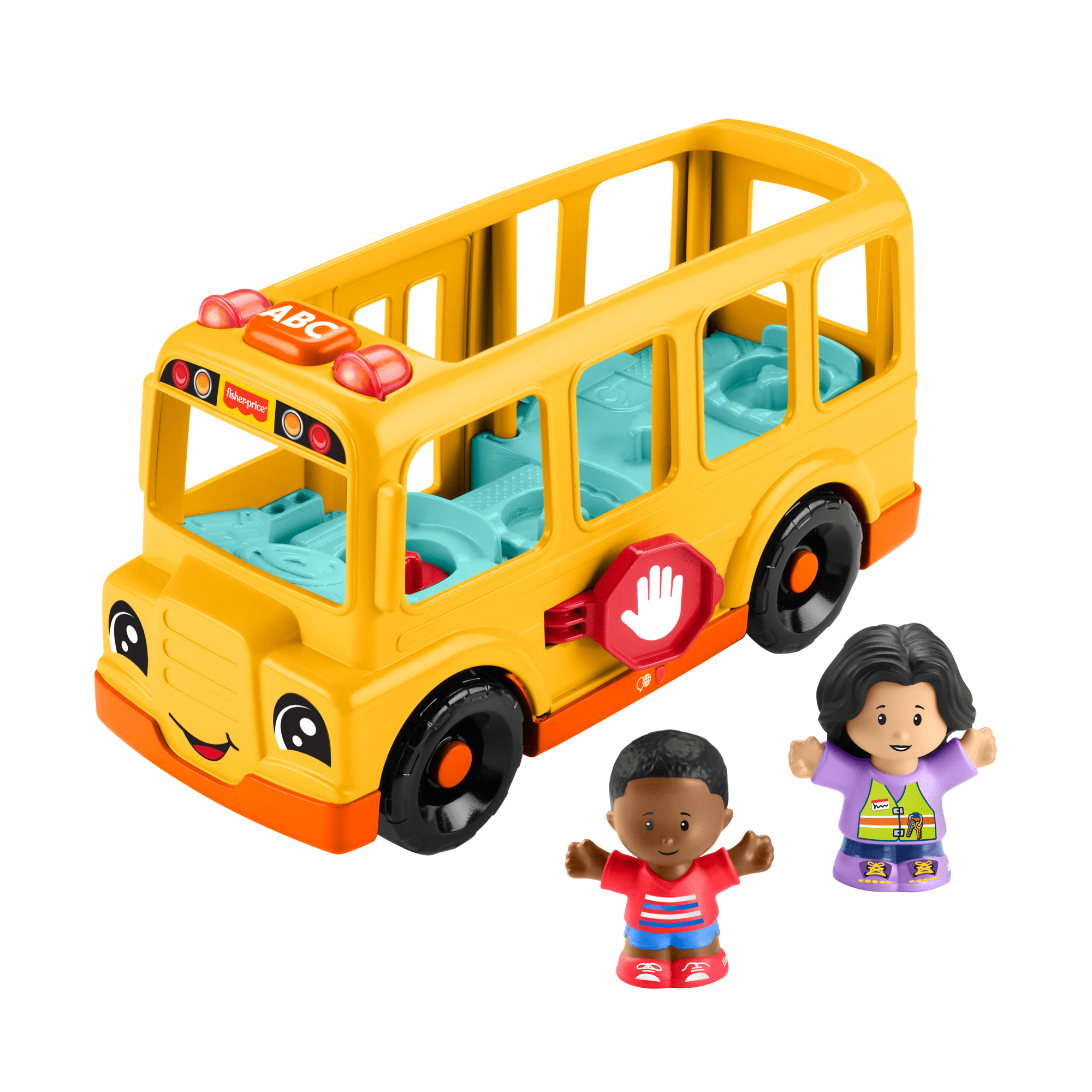 Fisher-Price Little People School Bus Musical Toddler Toy Vehicle With 2 Figures. Multilanguage Version