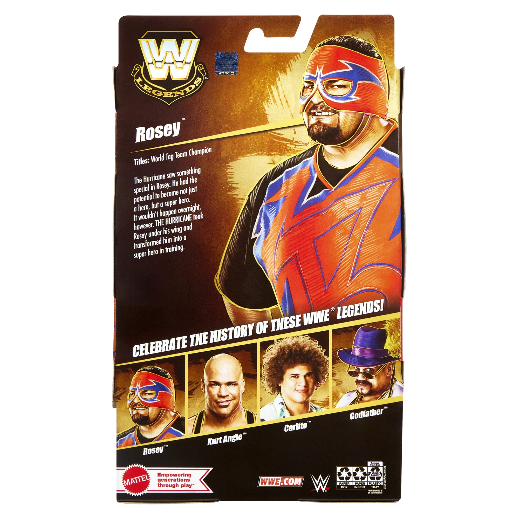WWE Elite Legends Rosey Action Figure & Accessories. Series 26 Collectible Set. 6-inch - Image 3