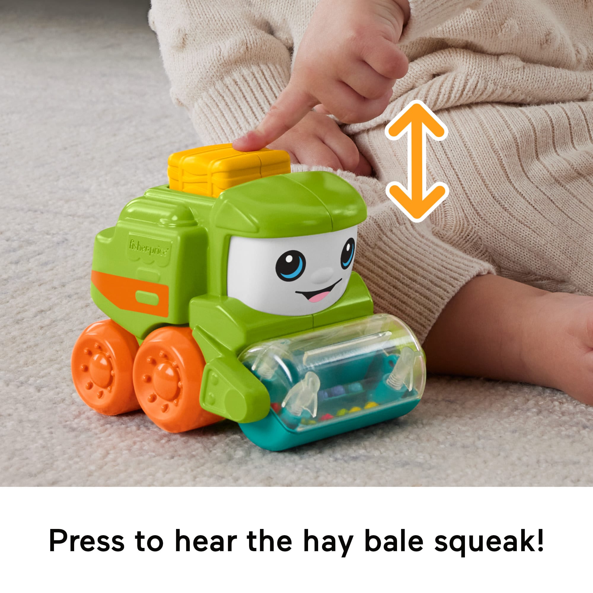 Fisher-Price Rollin' Tractor Push-Along Toy Vehicle For infants With Fine Motor Activities - Image 3