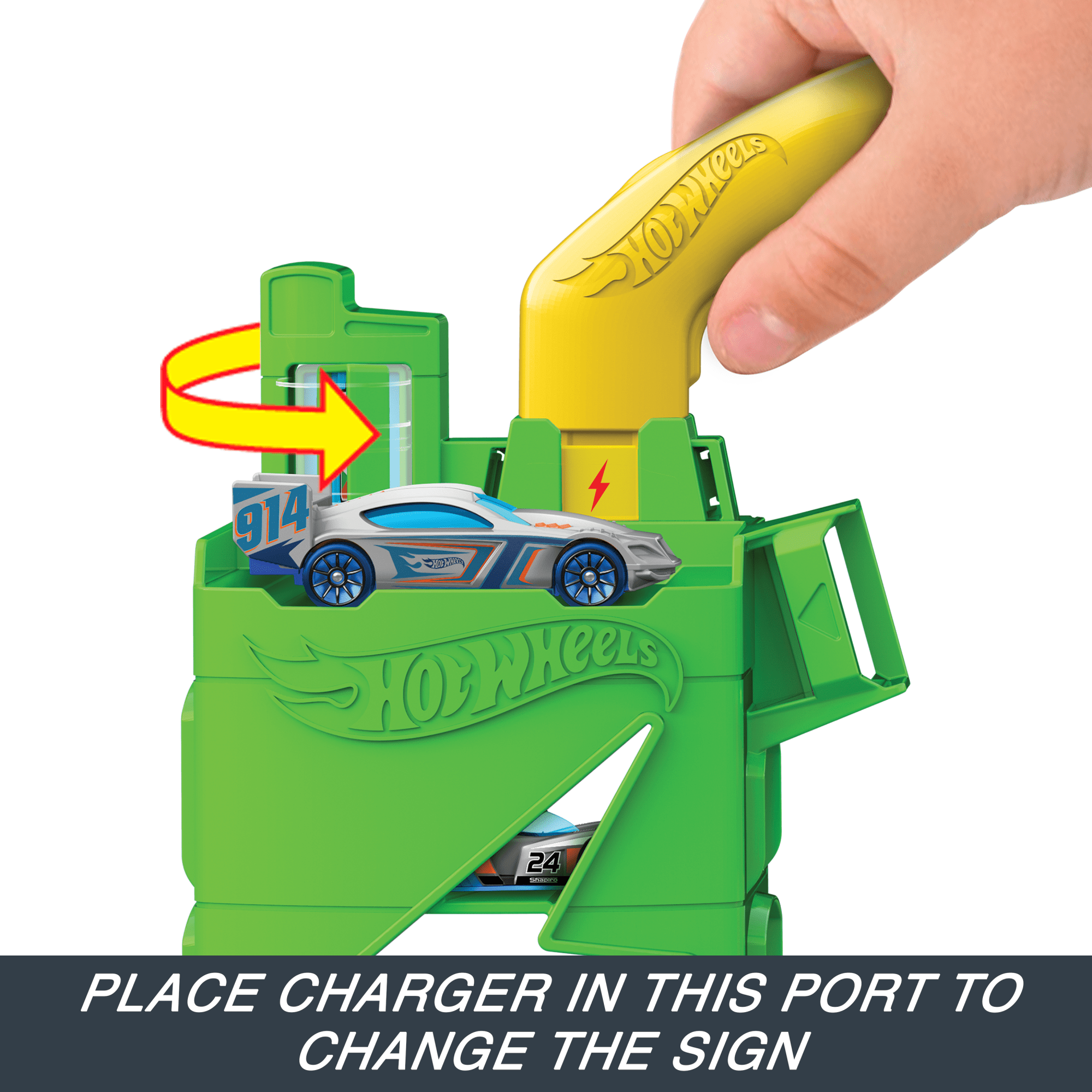 Hot Wheels City Super Recharge Fuel Station With 1:64 Scale Toy Car - Image 3
