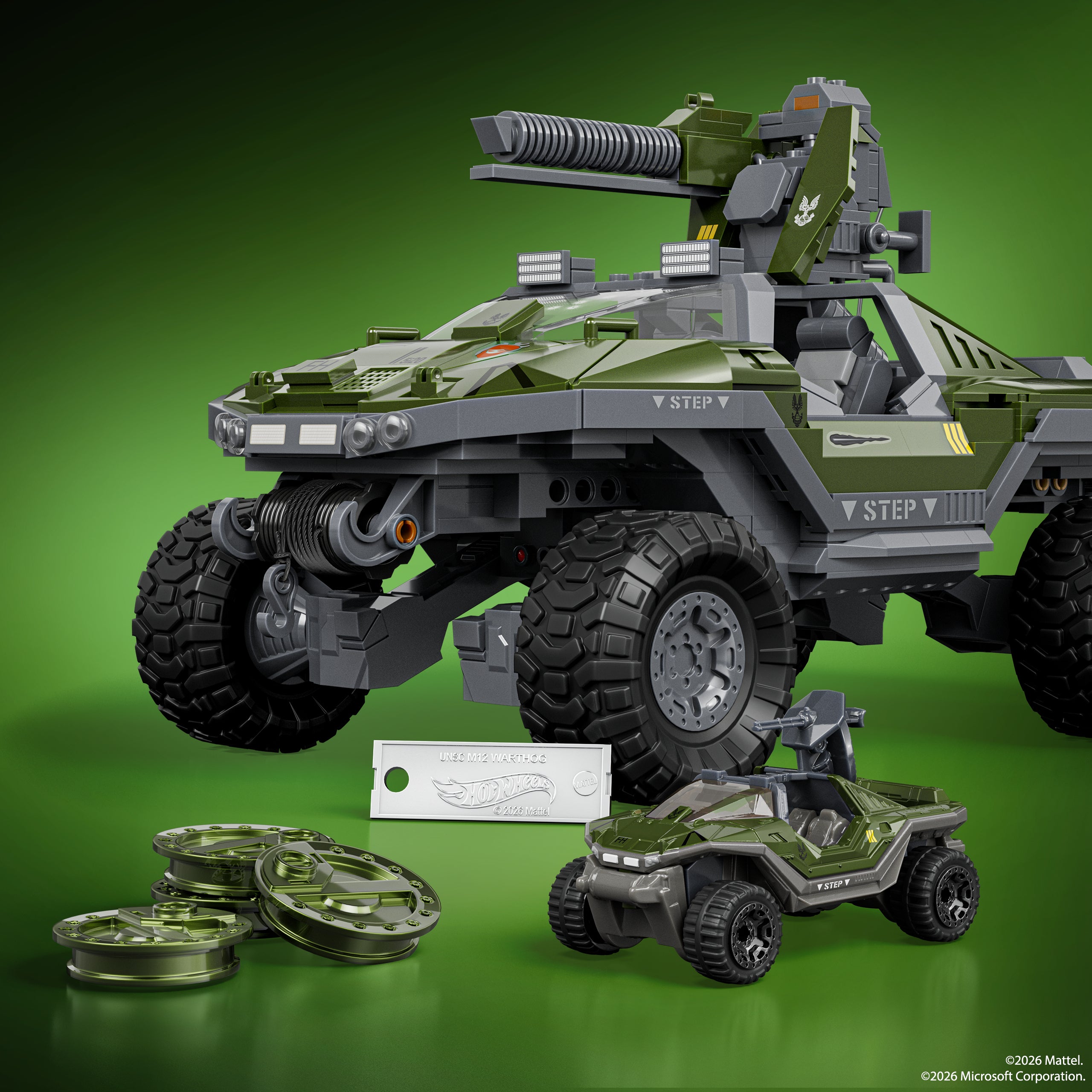 Mattel Brick Shop Hot Wheels Halo UNSC M12 Warthog Building Toy Kit - Image 5