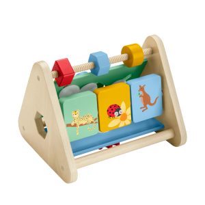 Fisher-Price Wooden Activity Triangle. 2-Sided Fine Motor Toy For Baby. 1 Wood Piece