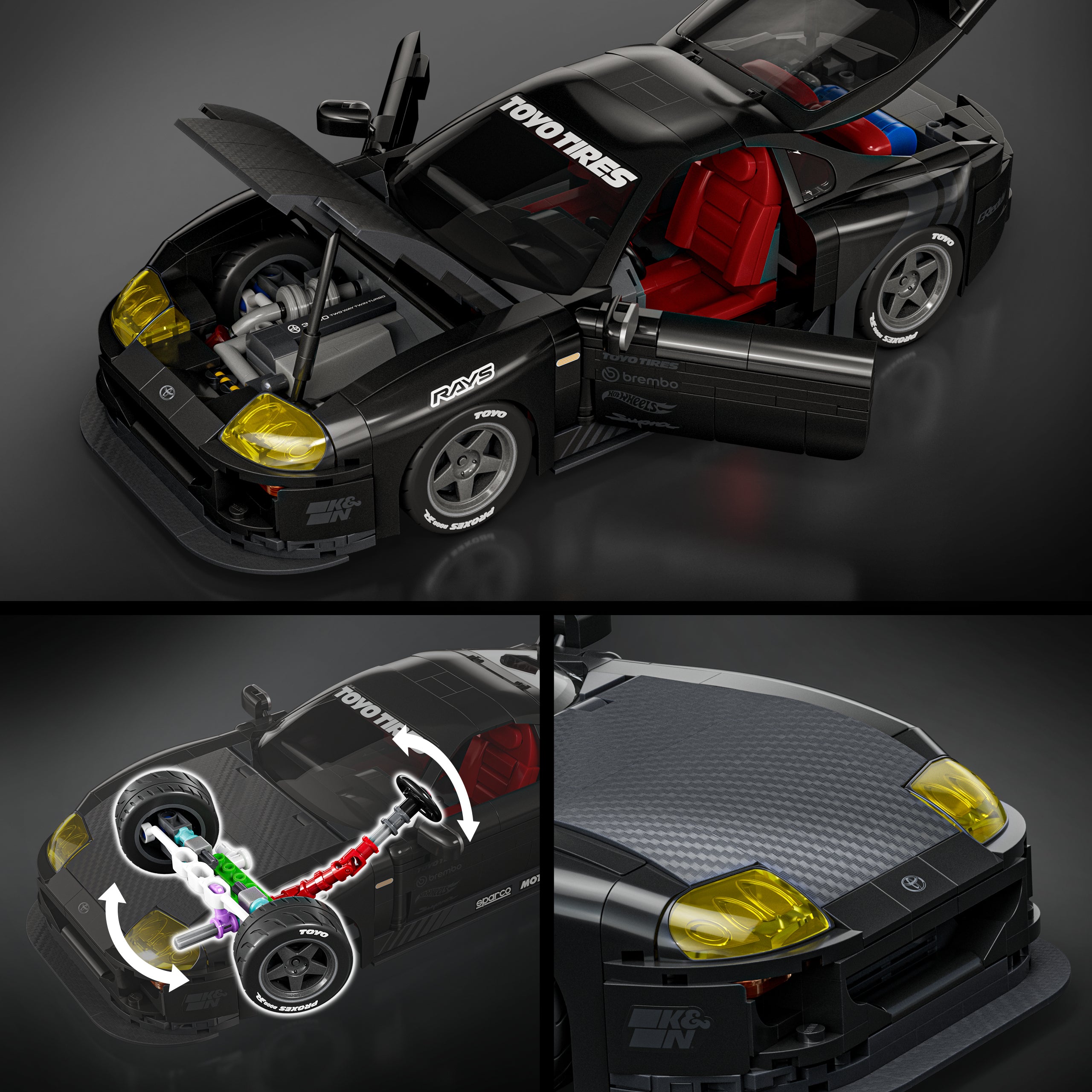Mattel Brick Shop Hot Wheels Jogo de Construção Elite '94 Toyota Supra MKIV - Image 6