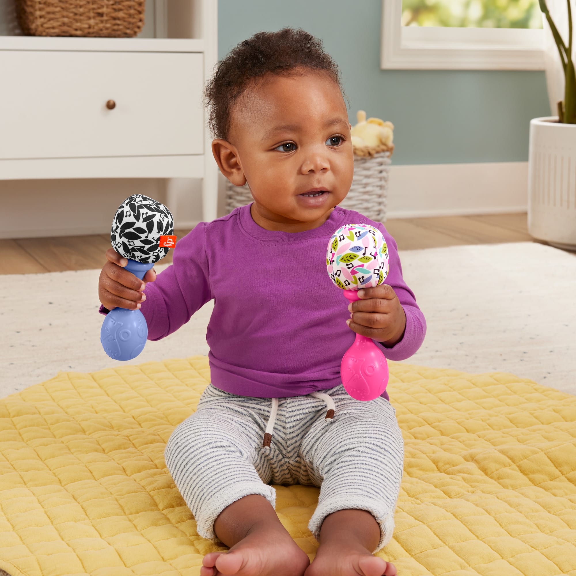 Fisher-Price Rattle 'n Rock Maracas Set Of 2 Baby Rattles. Newborn Toys. Pink - Image 2