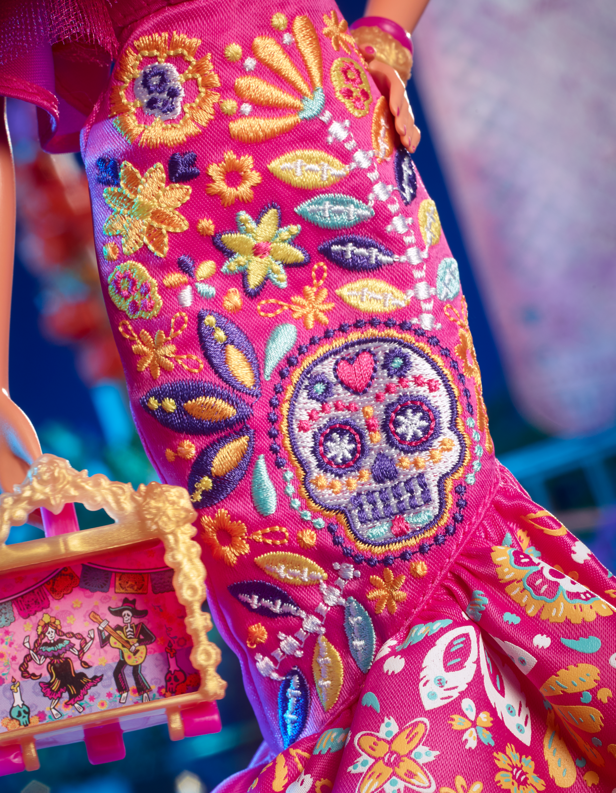 Barbie-Poupée Día de Muertos 2023 Avec Robe Rose à Volants - Image 5