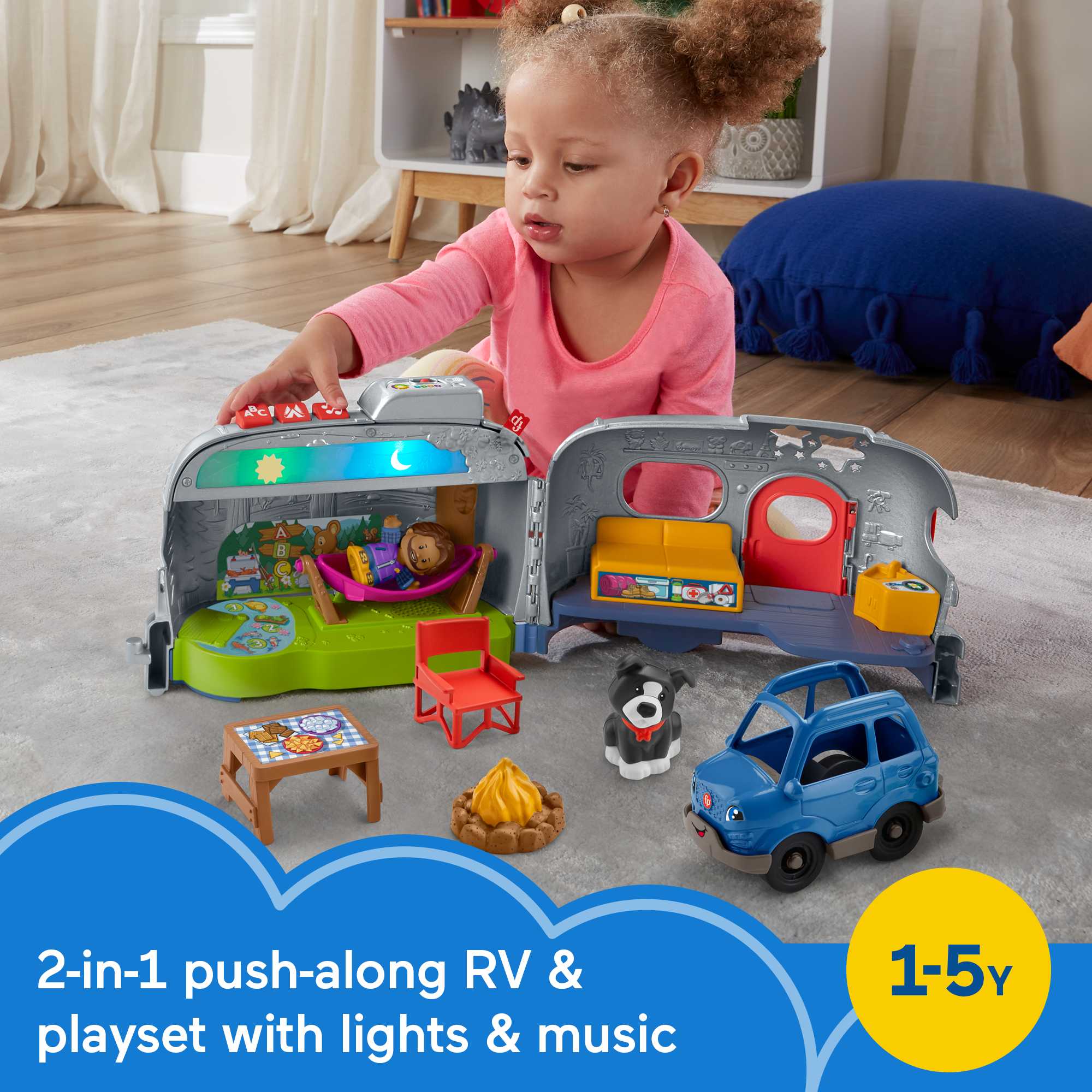 Little People Light-Up Learning Camper Playset - English & French Version - Image 2