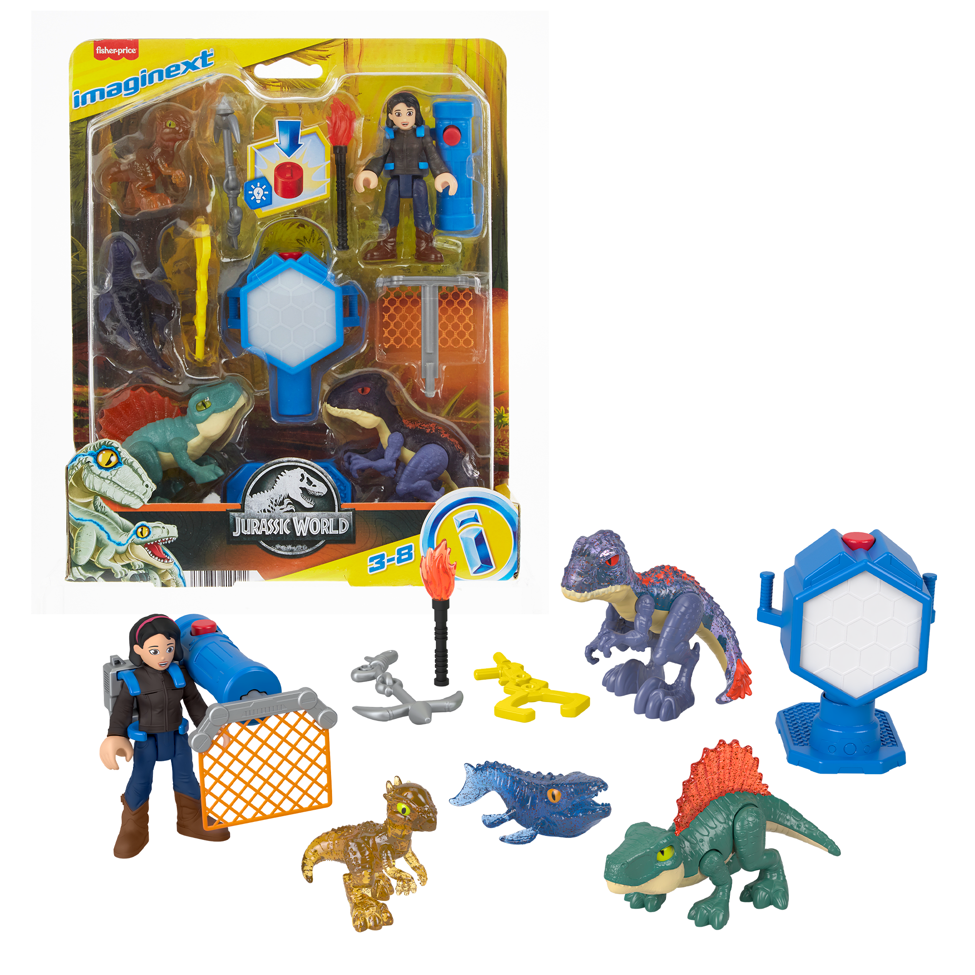 Imaginext Jurassic World EVo-Scanner Multi-Pack Light-Up Dinosaur Playset. 10 Toys - Image 6