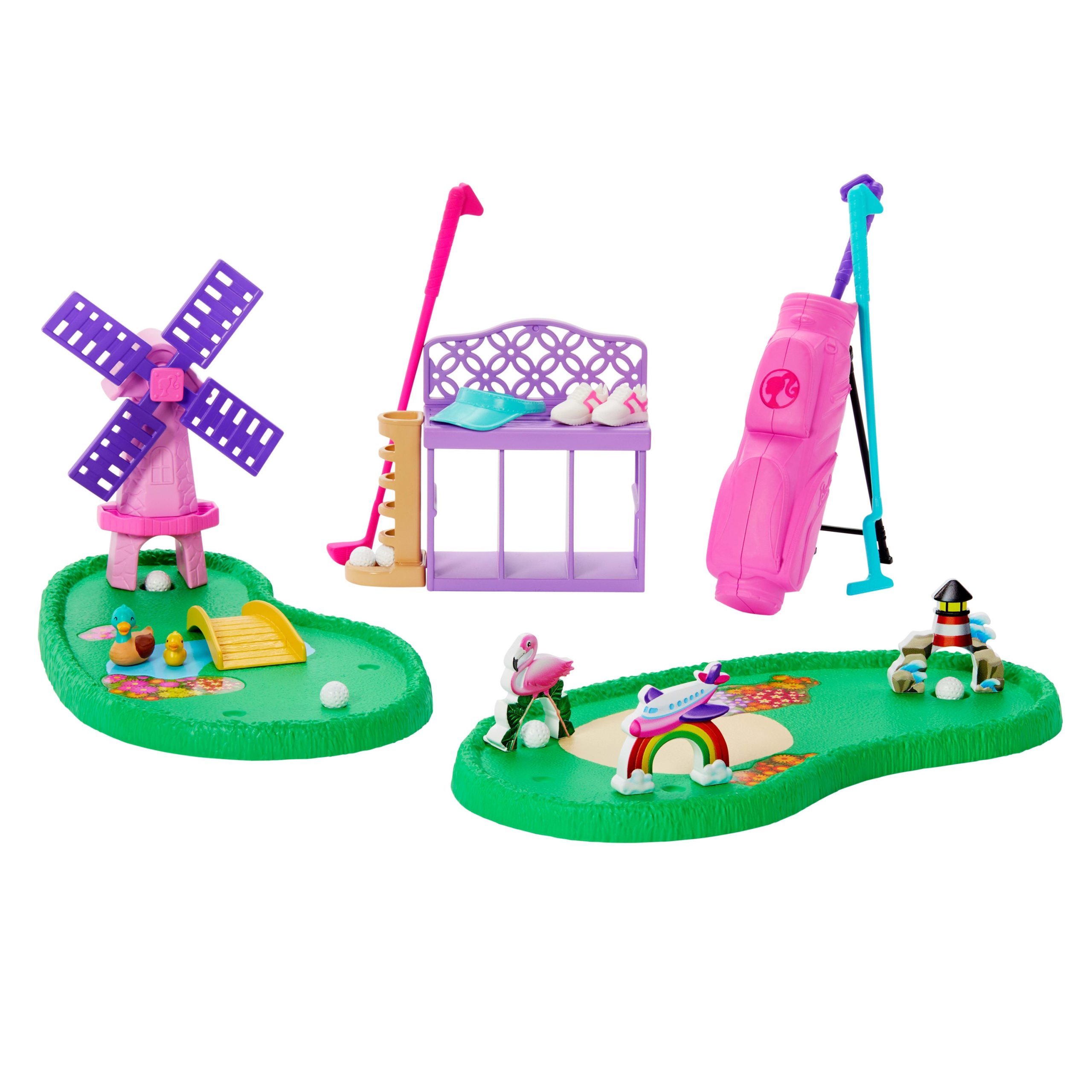 Barbie World Mini Golf Toy Playset With 22 Pieces Including Clubs. Balls. Visor. Shoes. & More