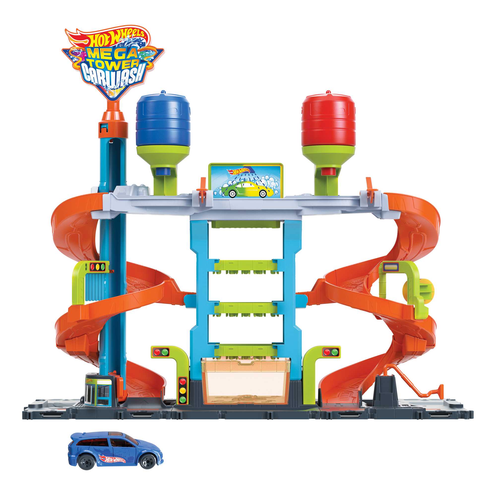 Hot Wheels City MEGA Car Wash With 1 Color Shifters Car. Toy For Kids