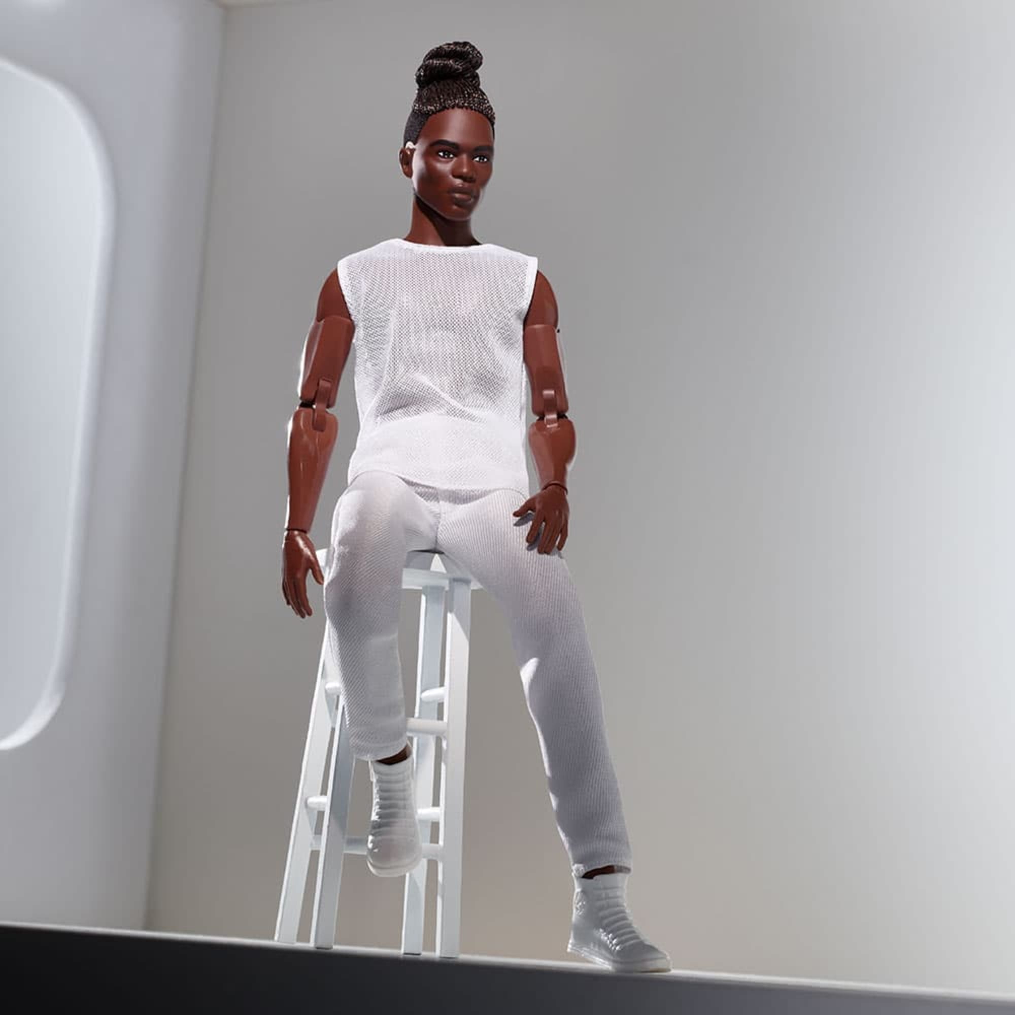 Barbie Looks Ken Doll (Brunette with Braids & Bun Hairstyle) - Image 3