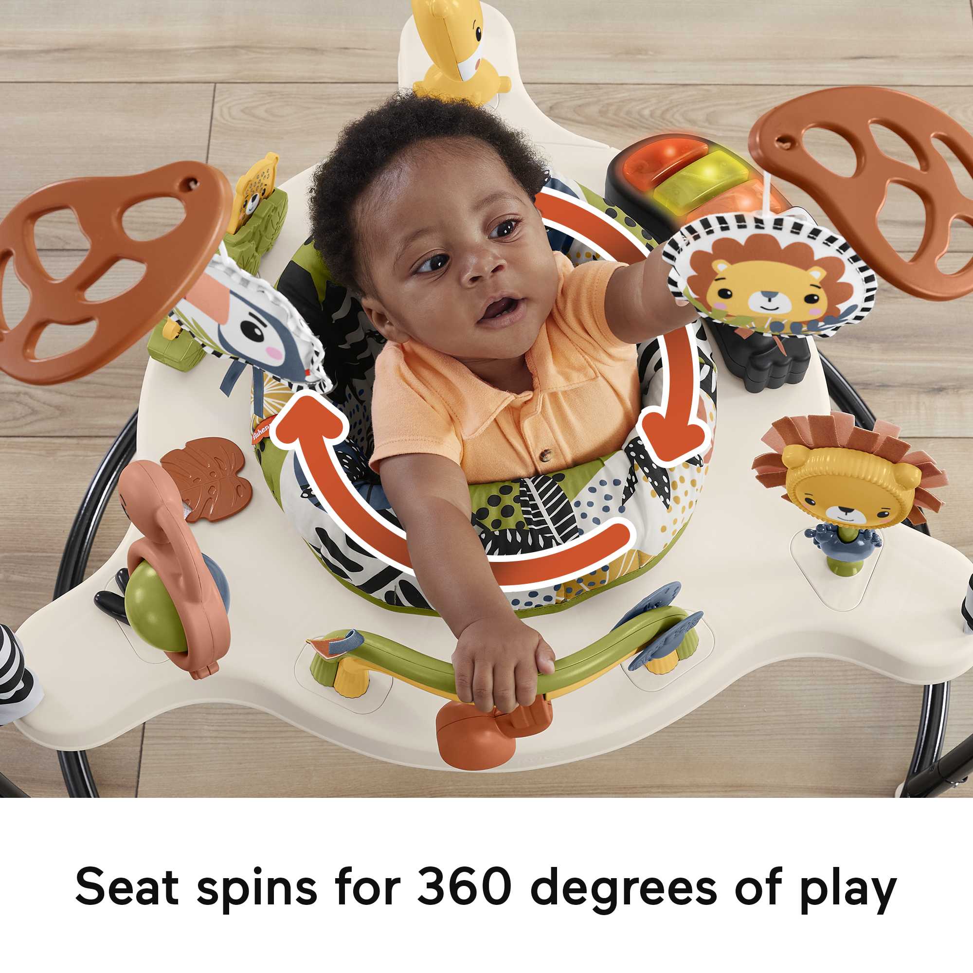 Fisher-Price Jumperoo Baby Activity Center With Lights Music And Sounds. Palm Paradise - Image 3