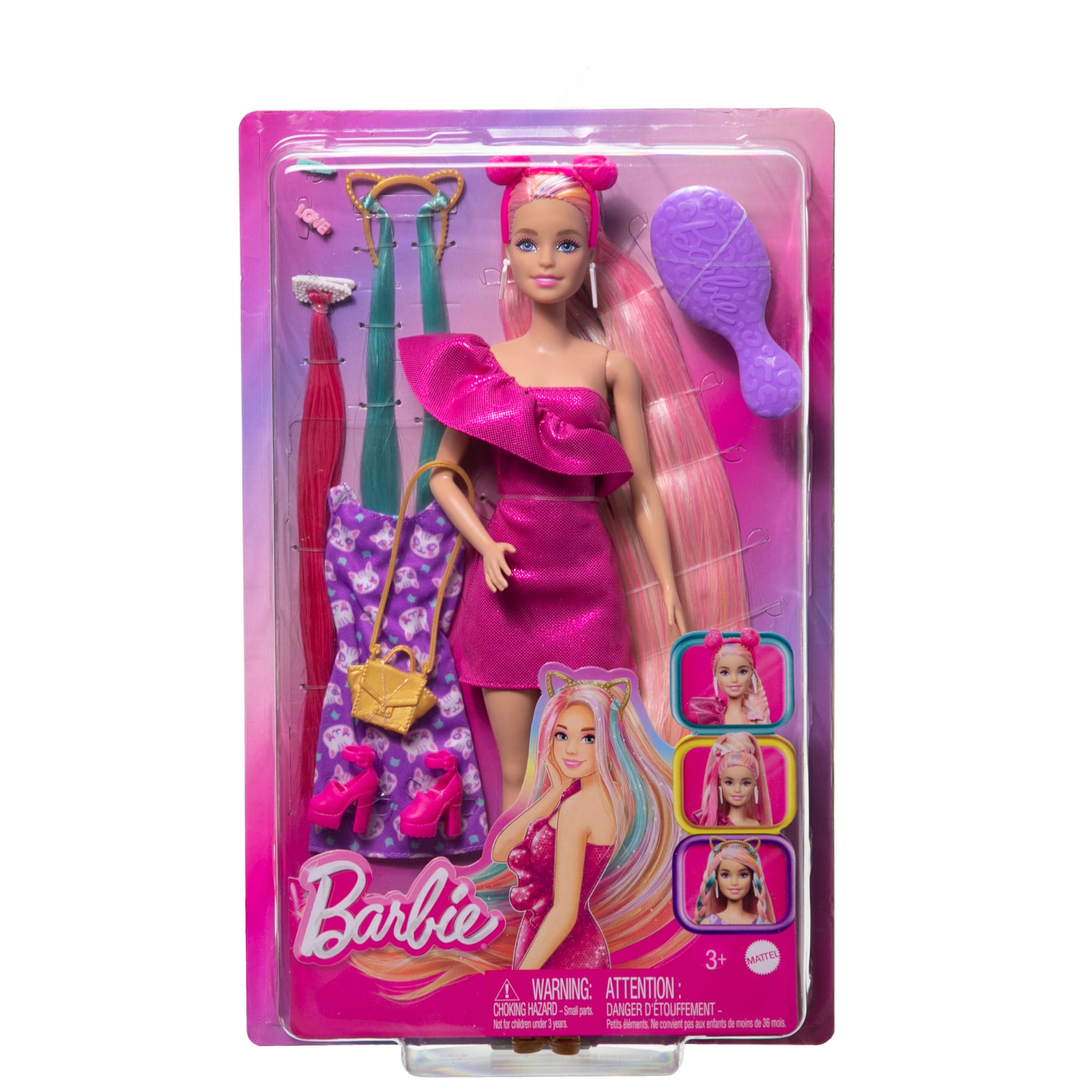 Barbie Fun & Fancy Hair Doll With Extra-Long Colorful Blonde Hair And Styling Accessories - Image 6