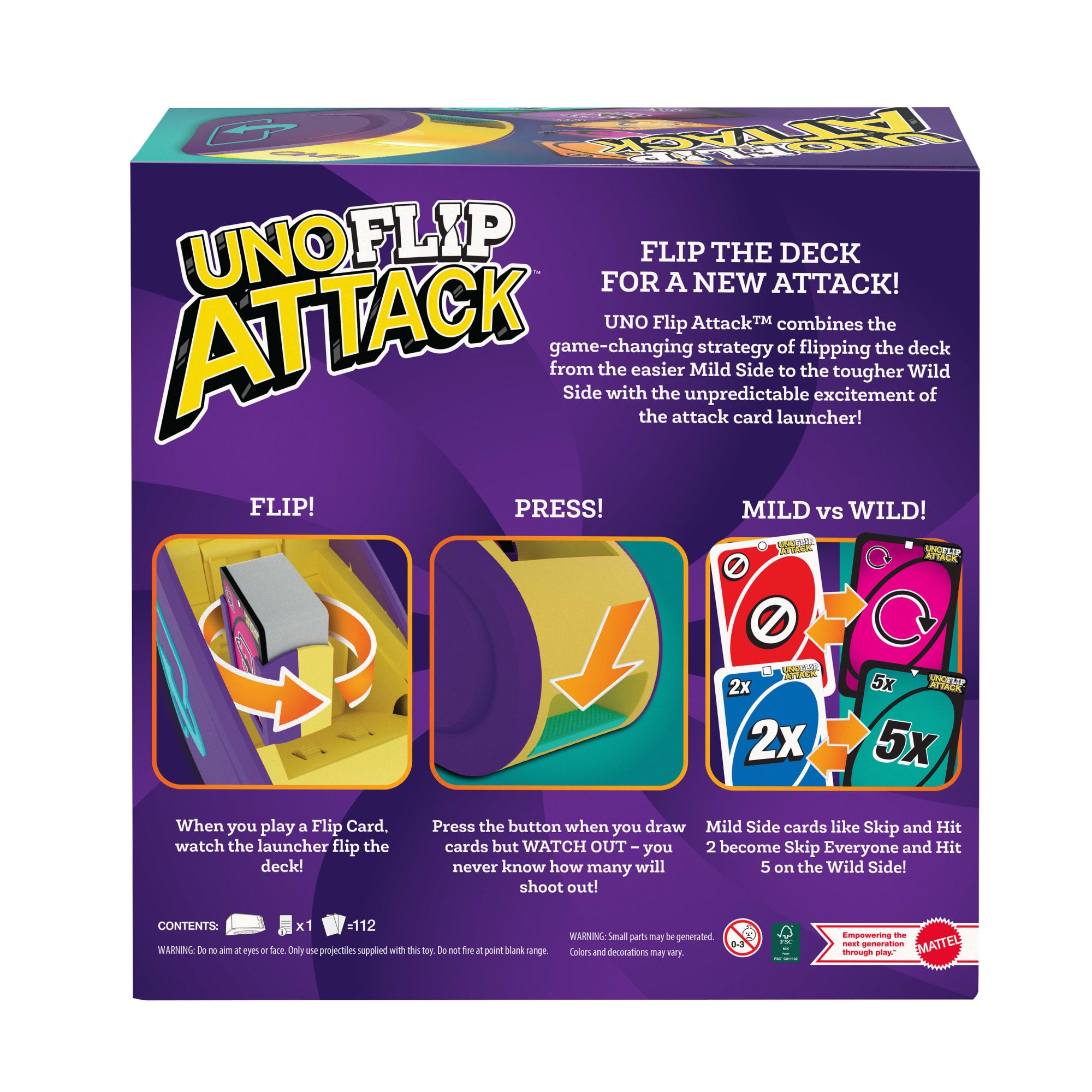 Uno Flip Attack™ Jeu de Cartes Pour enfants. Adultes et Familles - Image 4